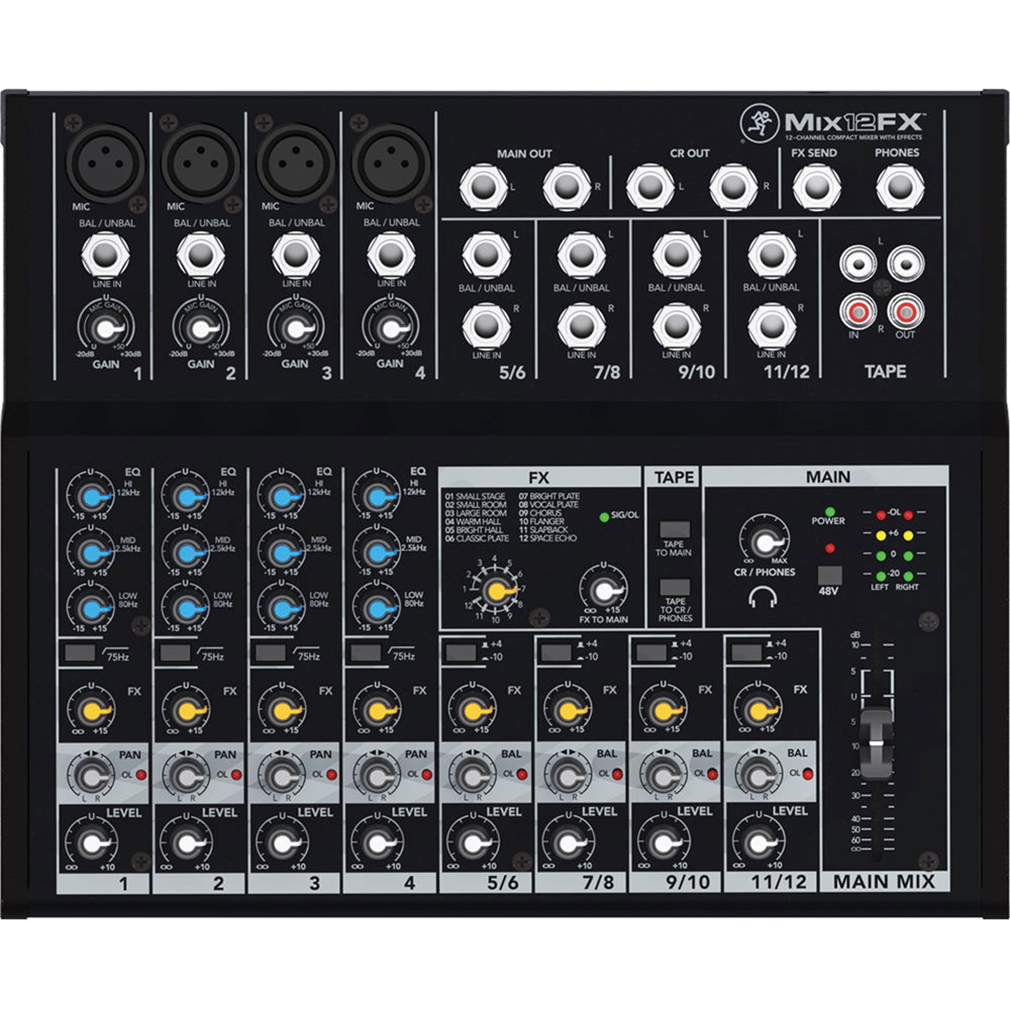 Mackie Mix12FX 12-Channel Compact Mixer with FX