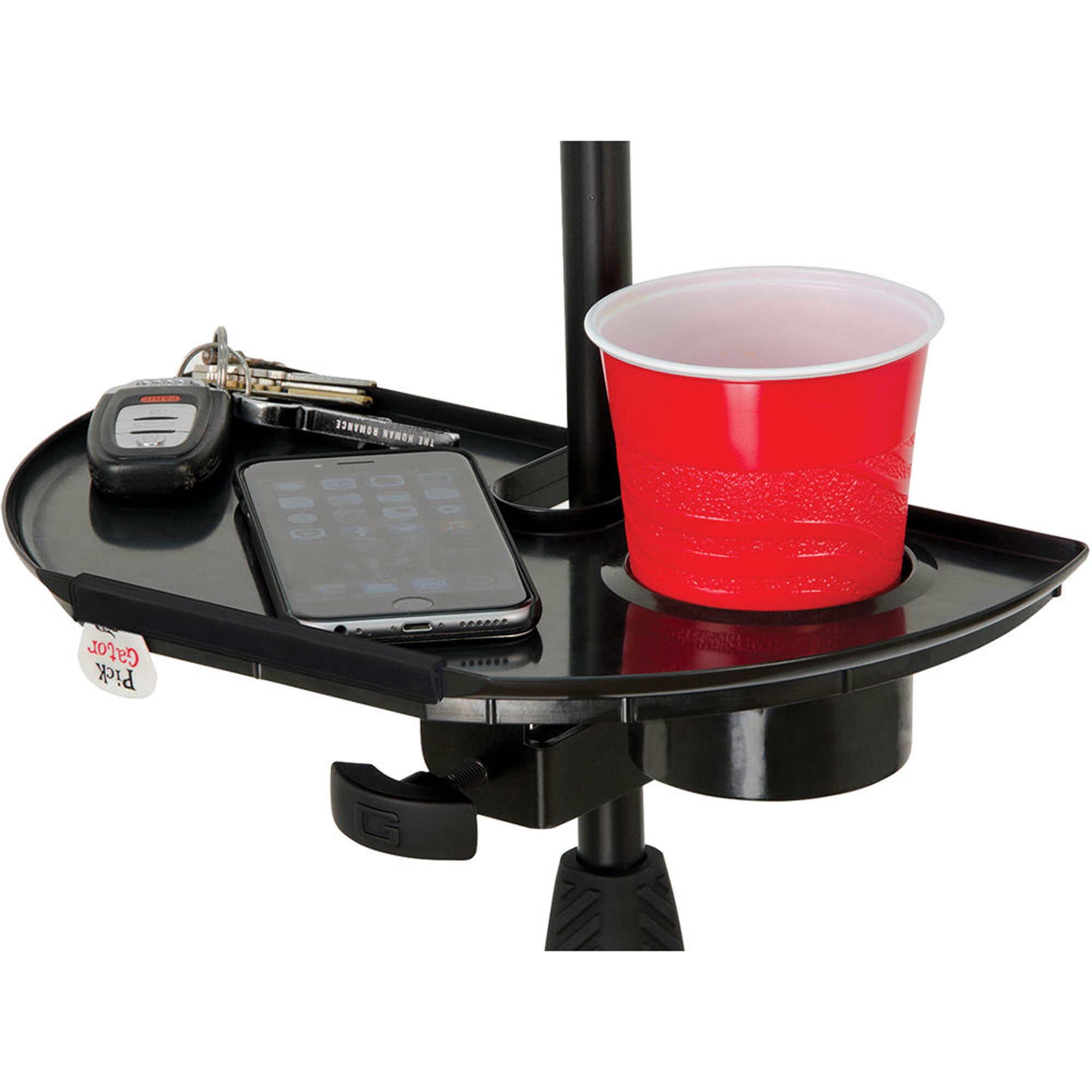 Gator Frameworks GFW-MICACCTRAY Mic Stand Accessory Tray with Drink Holder