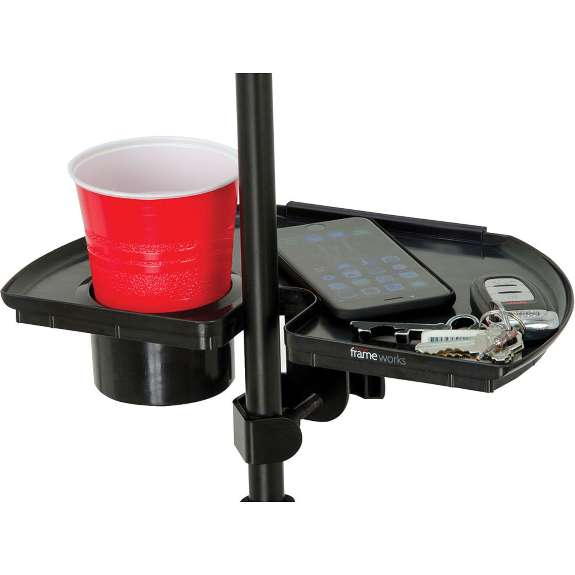 Gator Frameworks GFW-MICACCTRAY Mic Stand Accessory Tray with Drink Holder