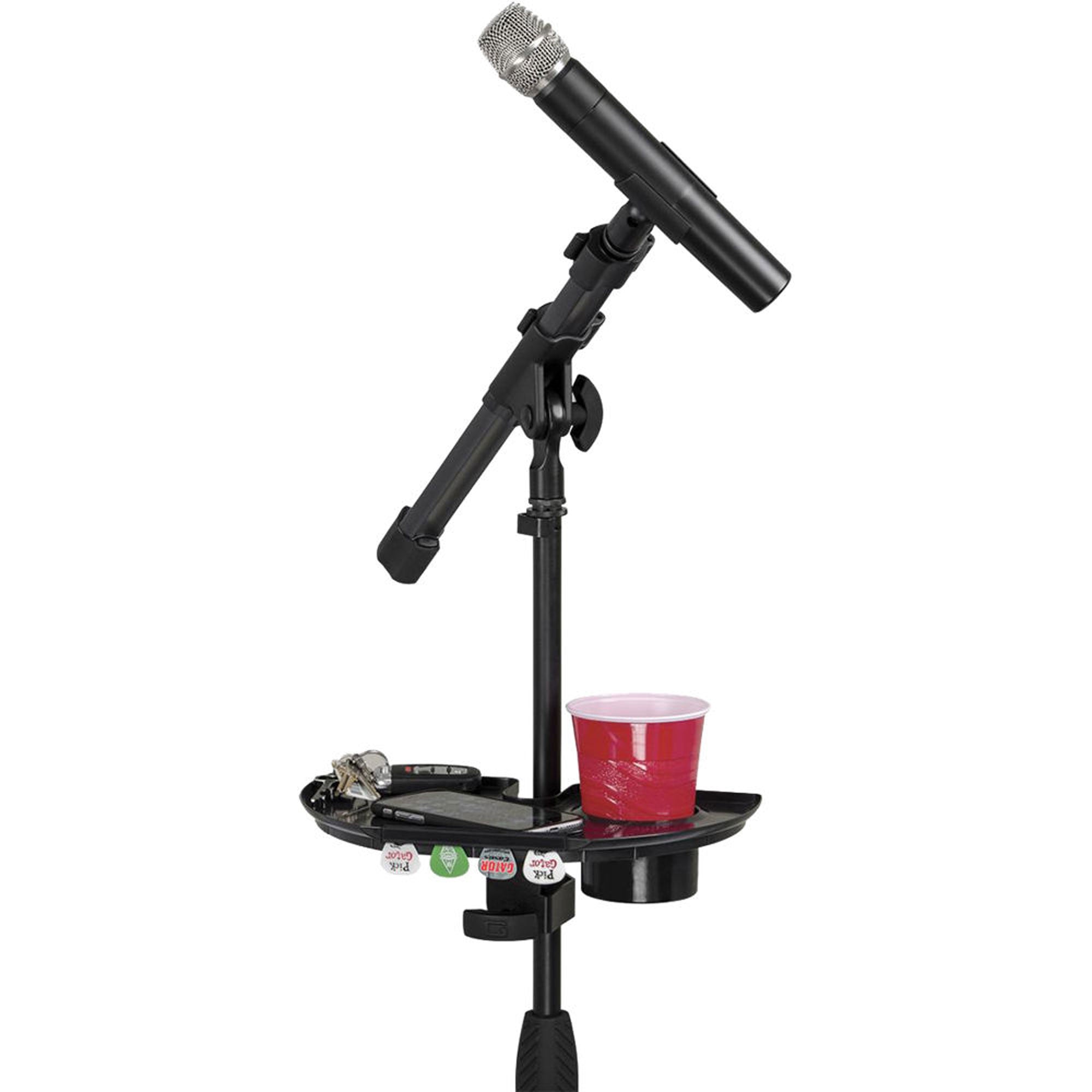 Gator Frameworks GFW-MICACCTRAY Mic Stand Accessory Tray with Drink Holder