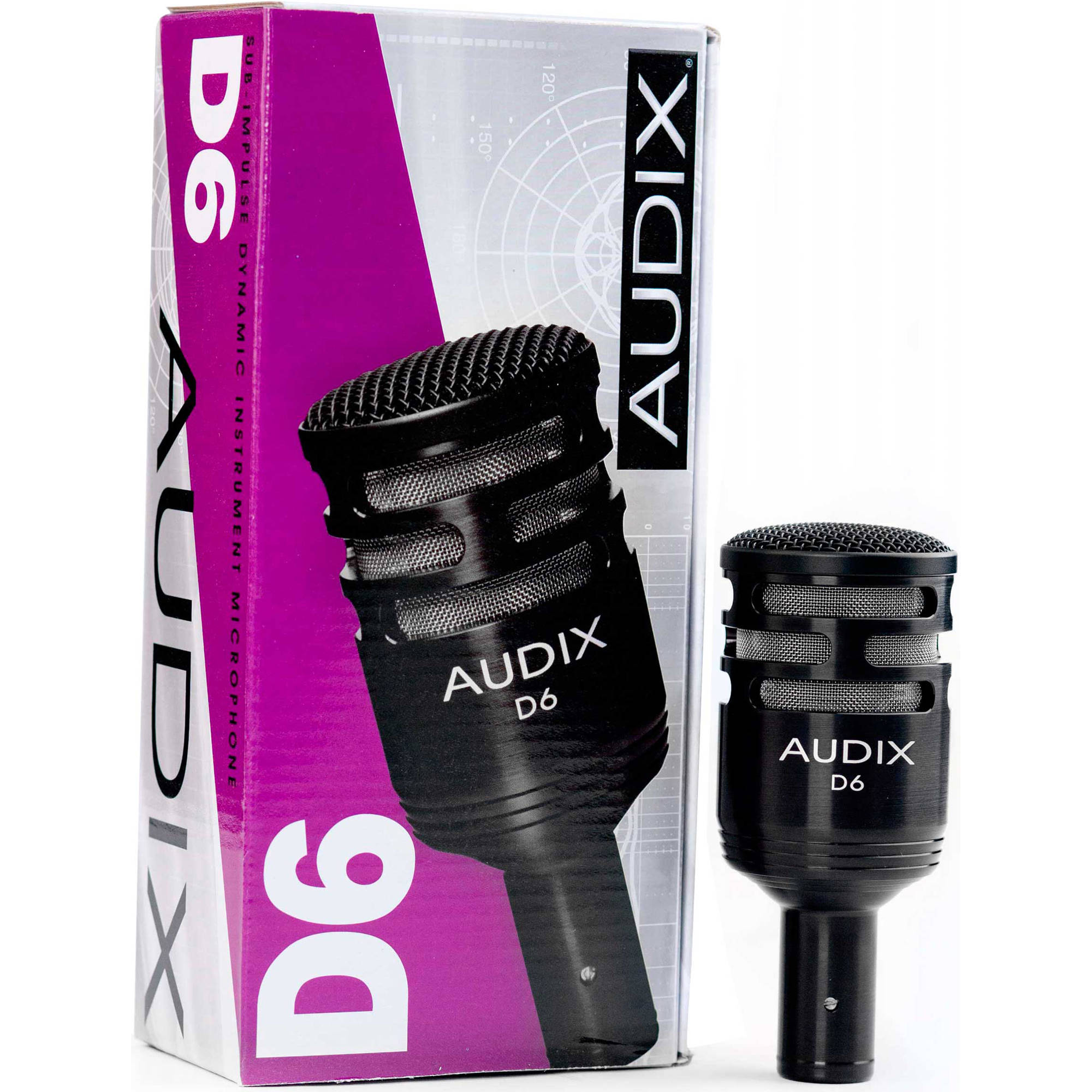 Audix D6 Cardioid Dynamic Kick Drum Microphone (Black)