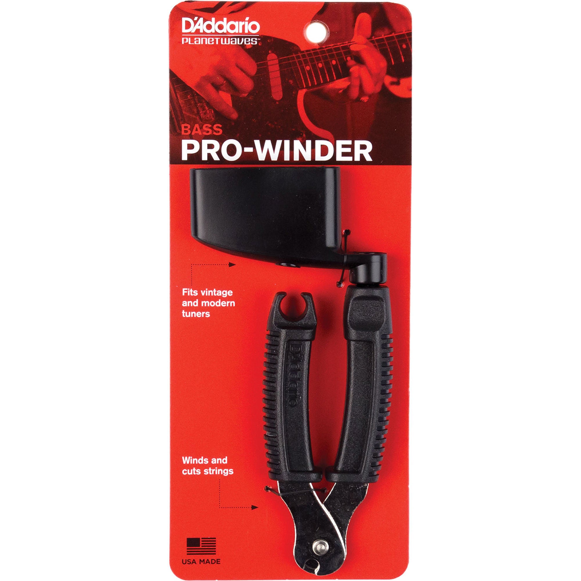 D'Addario DP0002B Bass Pro-Winder with Built-In String Cutter