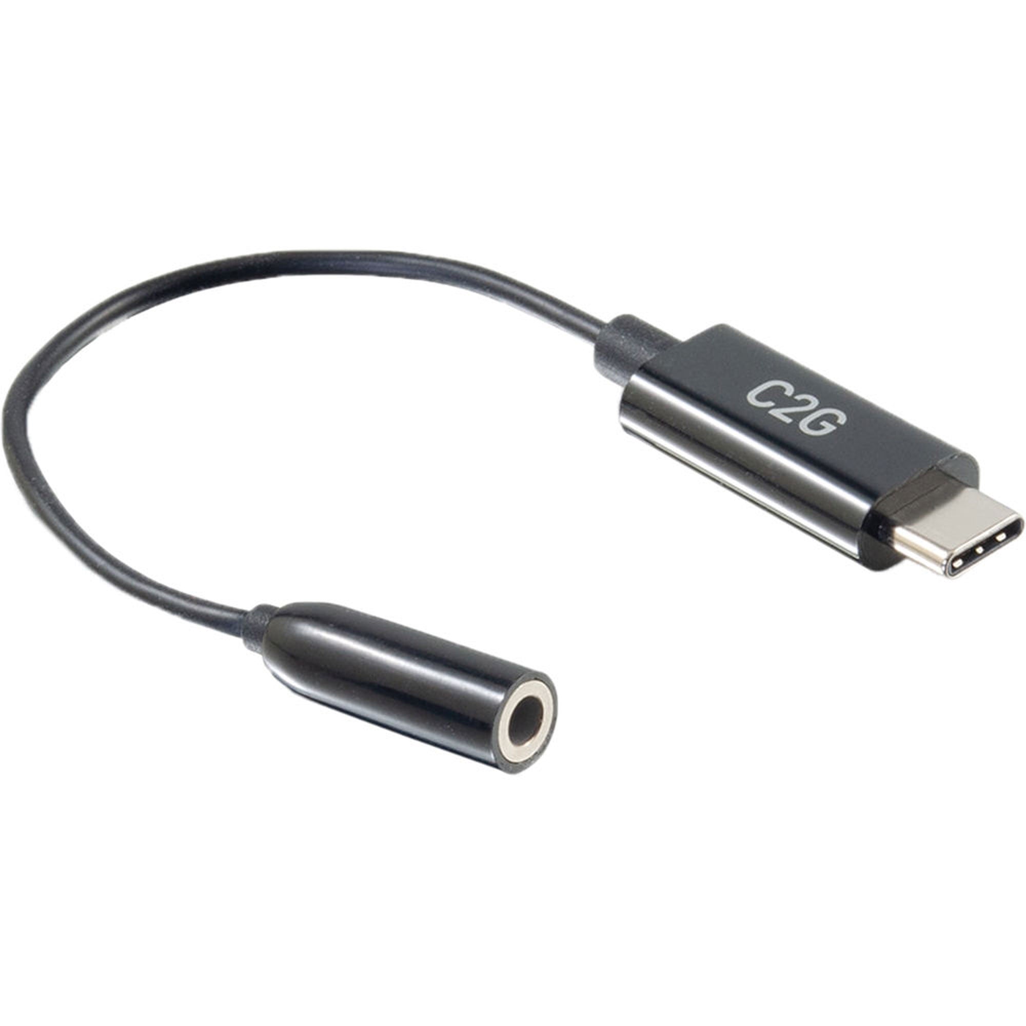 C2G 54426 USB-C to AUX 3.5mm Headphone Adapter Converter