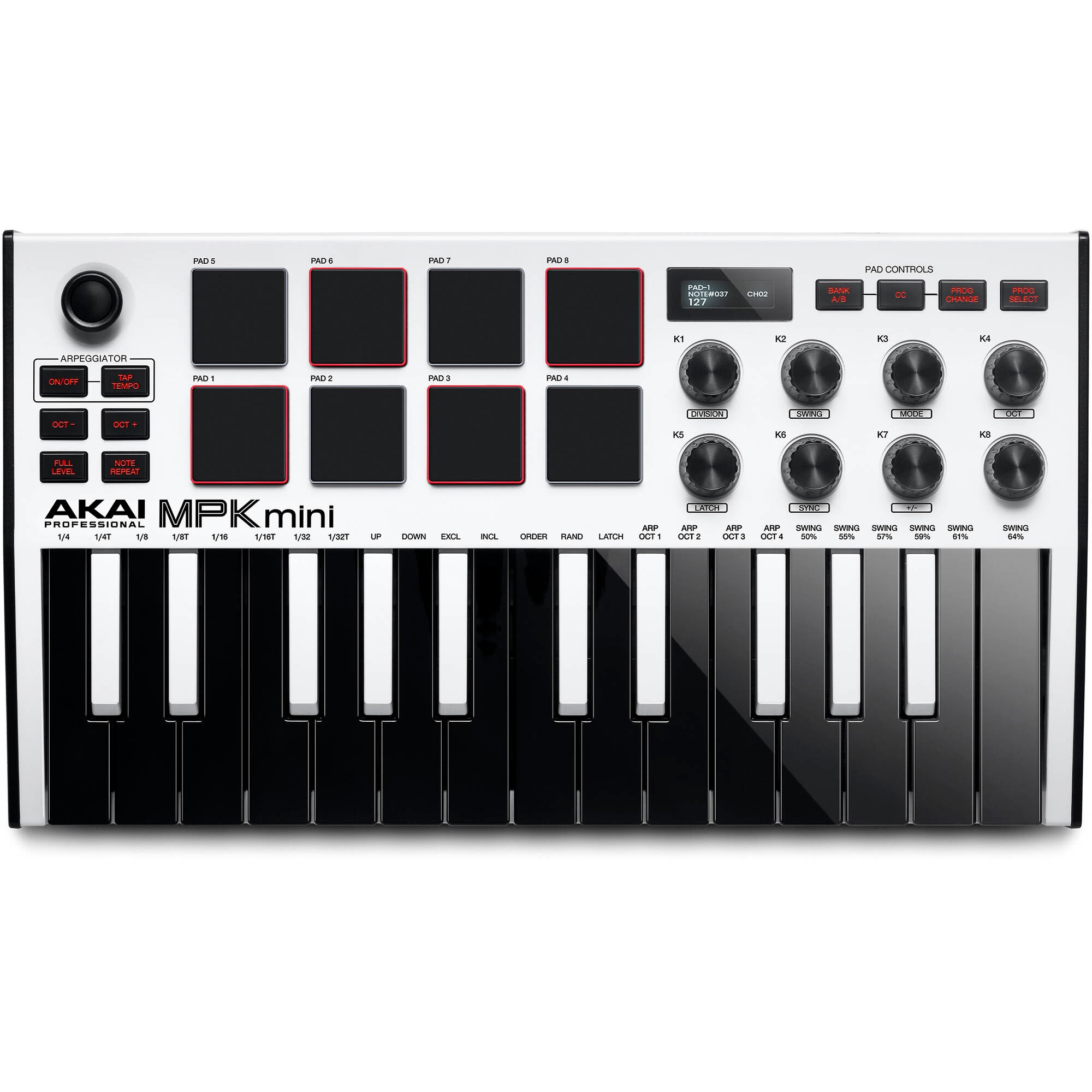 Akai Professional MPK Mini MK3 25-Key MIDI Controller (White)