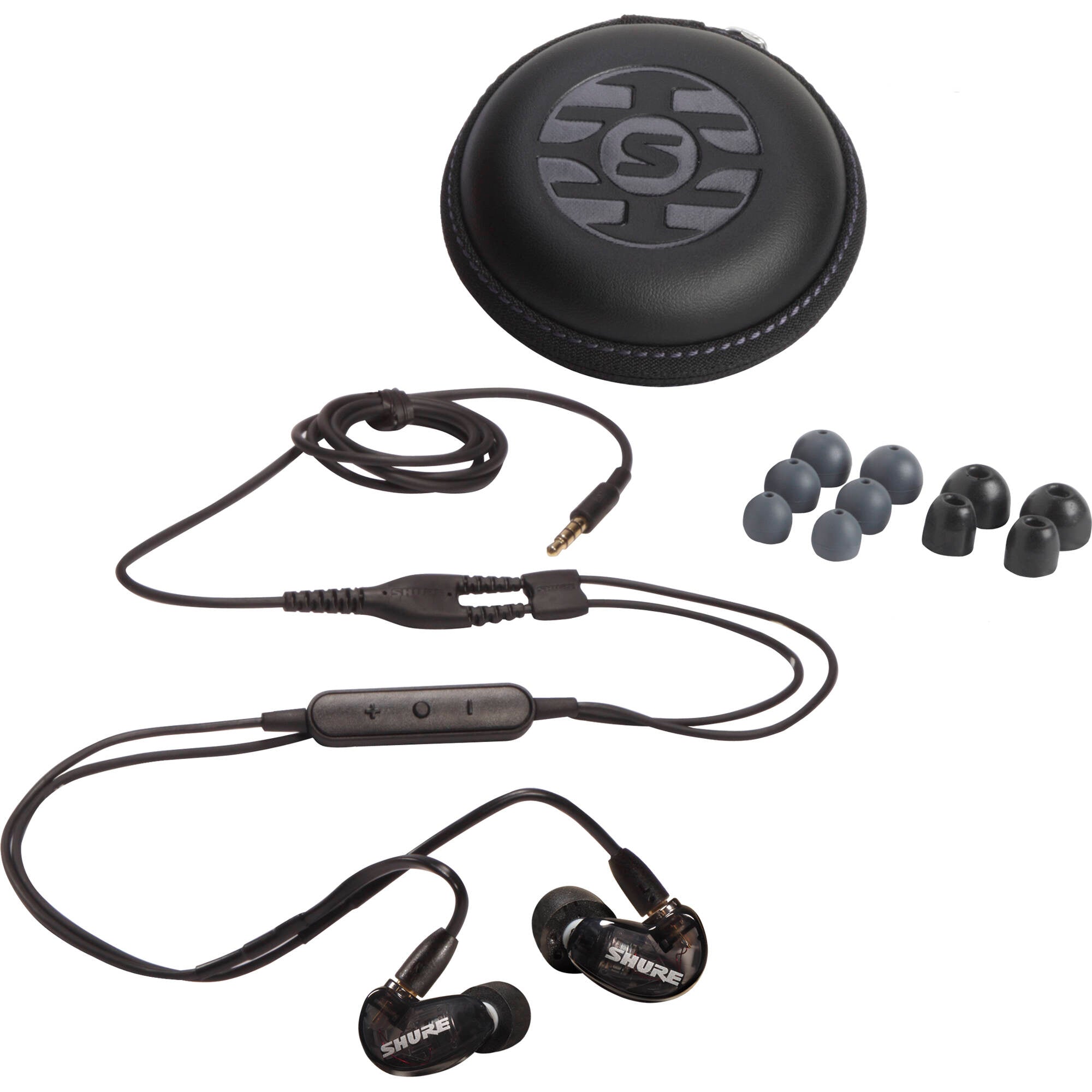 Shure SE215 Sound-Isolating In-Ear Stereo Earphones with RMCE-UNI Remote Mic Universal Cable (Black)