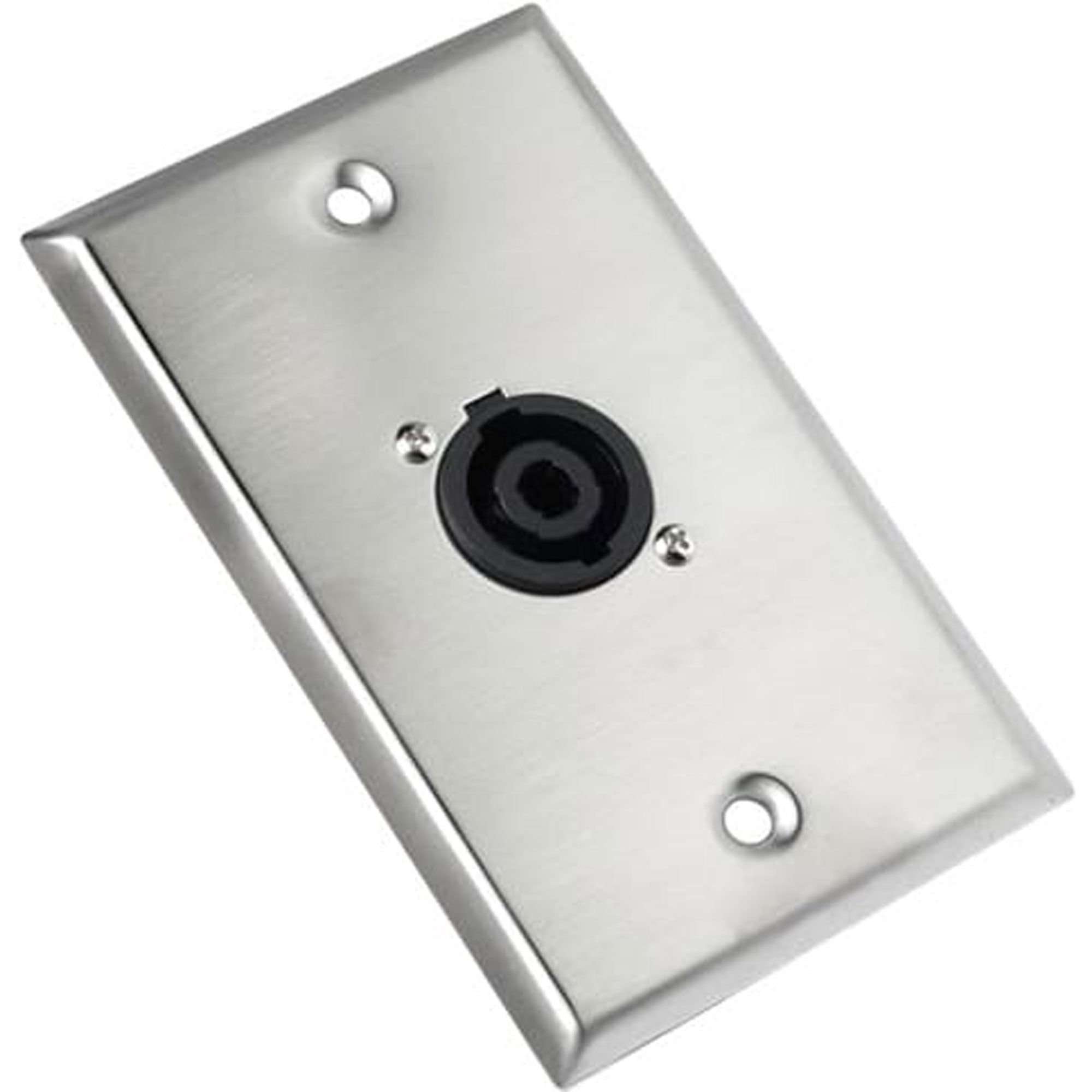 AtlasIED SG-NL4MP-1 Single Gang Stainless Steel Plate with (1) NL4MP 4 Pole Connector