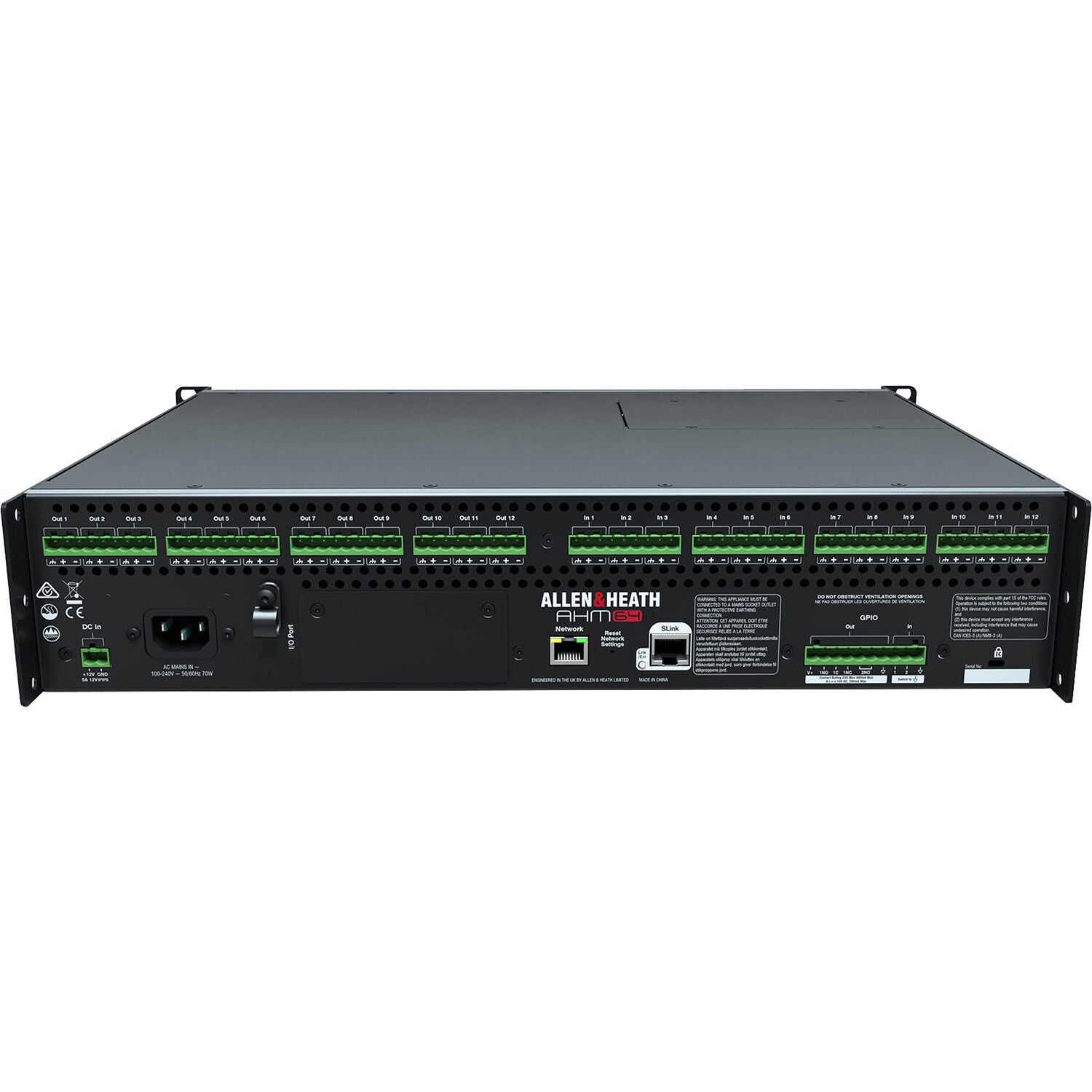 Allen & Heath AHM-64 64x64 Audio Matrix Processor with 12x12 I/O