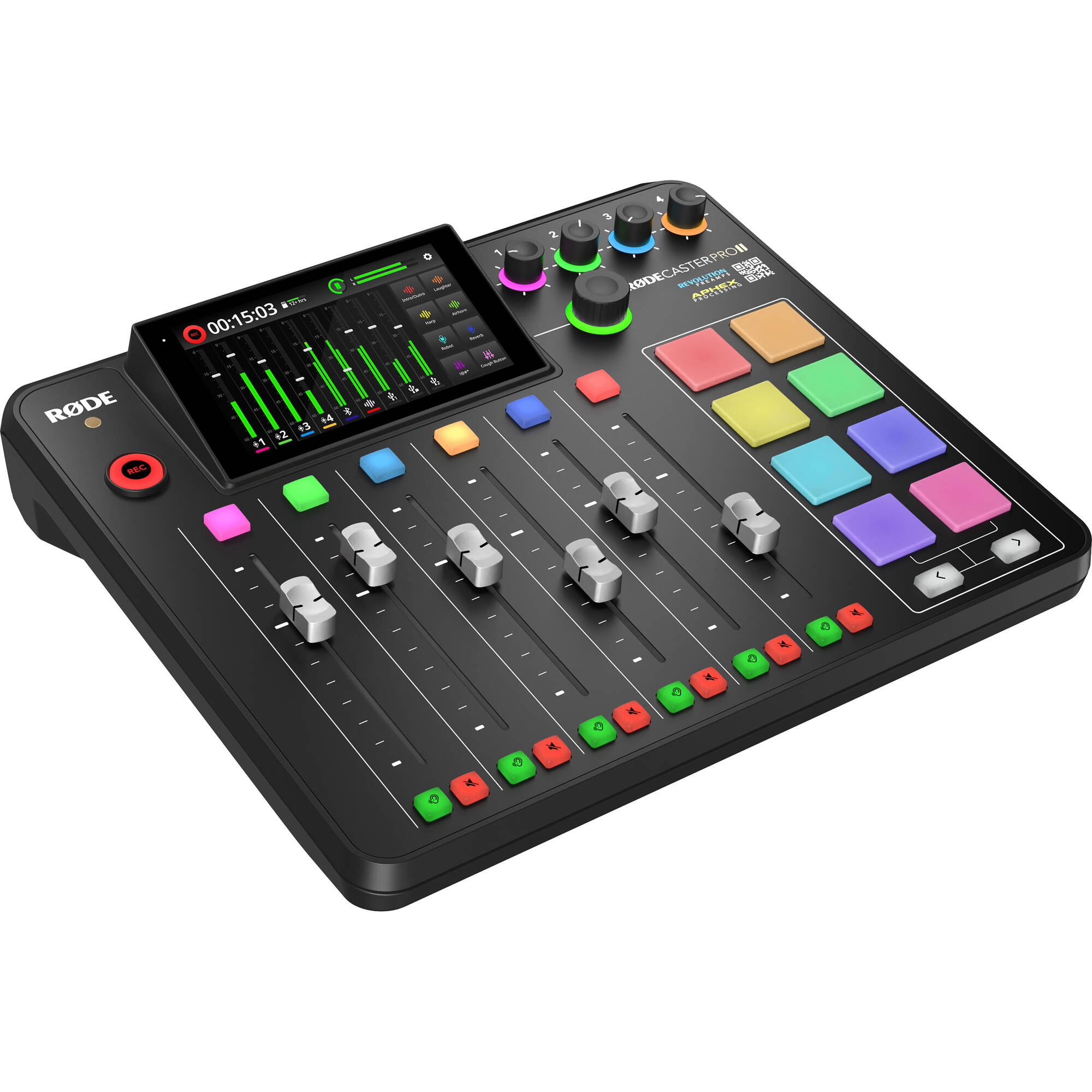 Rode RODECaster Pro II Integrated Audio Production Studio with NTH-100M Headset Bundle