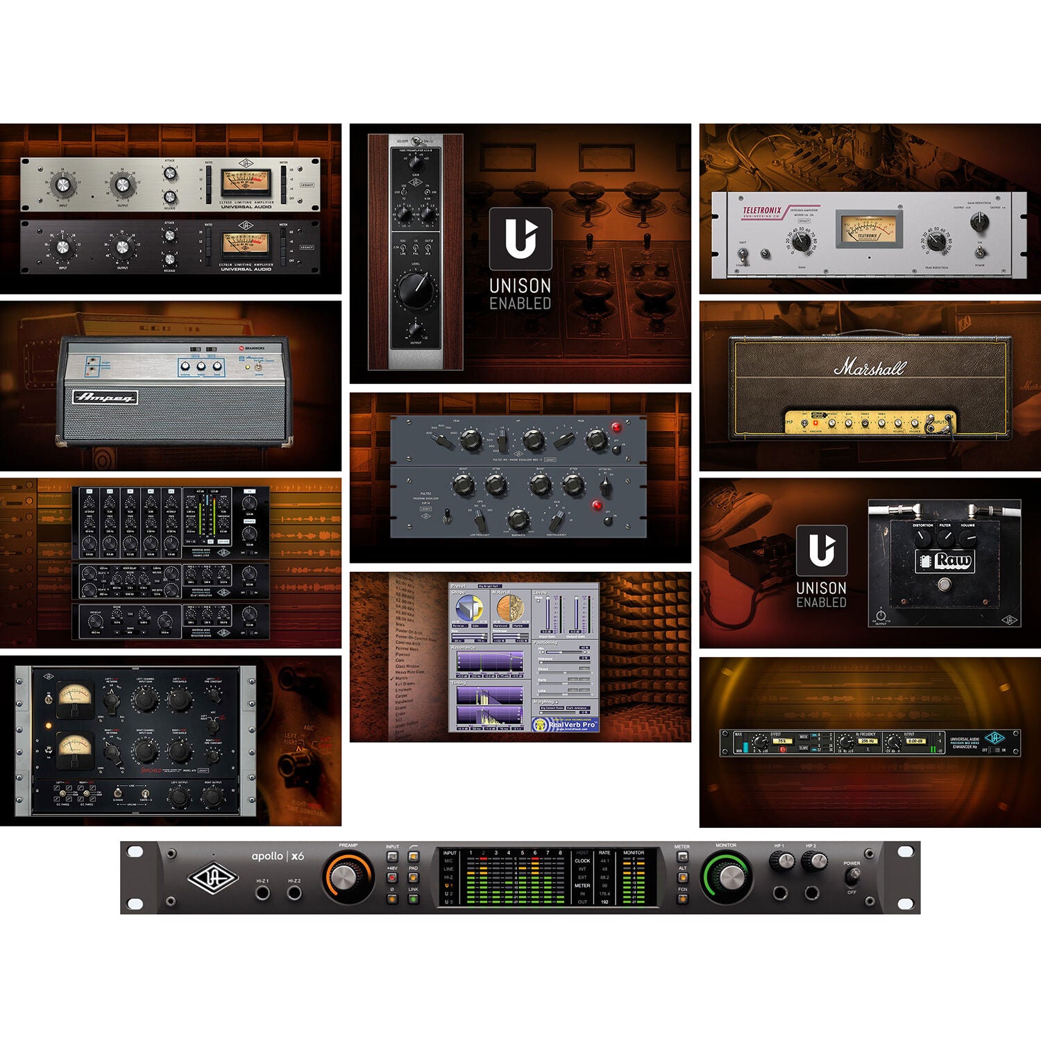 Universal Audio Apollo x6 Thunderbolt 3 Audio Interface with Real-Time UAD Processing