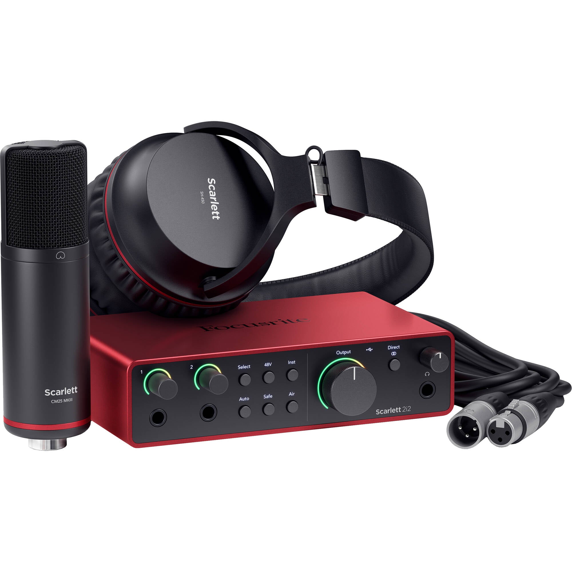 Focusrite Scarlett 2i2 Studio USB-C Audio Interface with Microphone and Headphones (4th Generation)