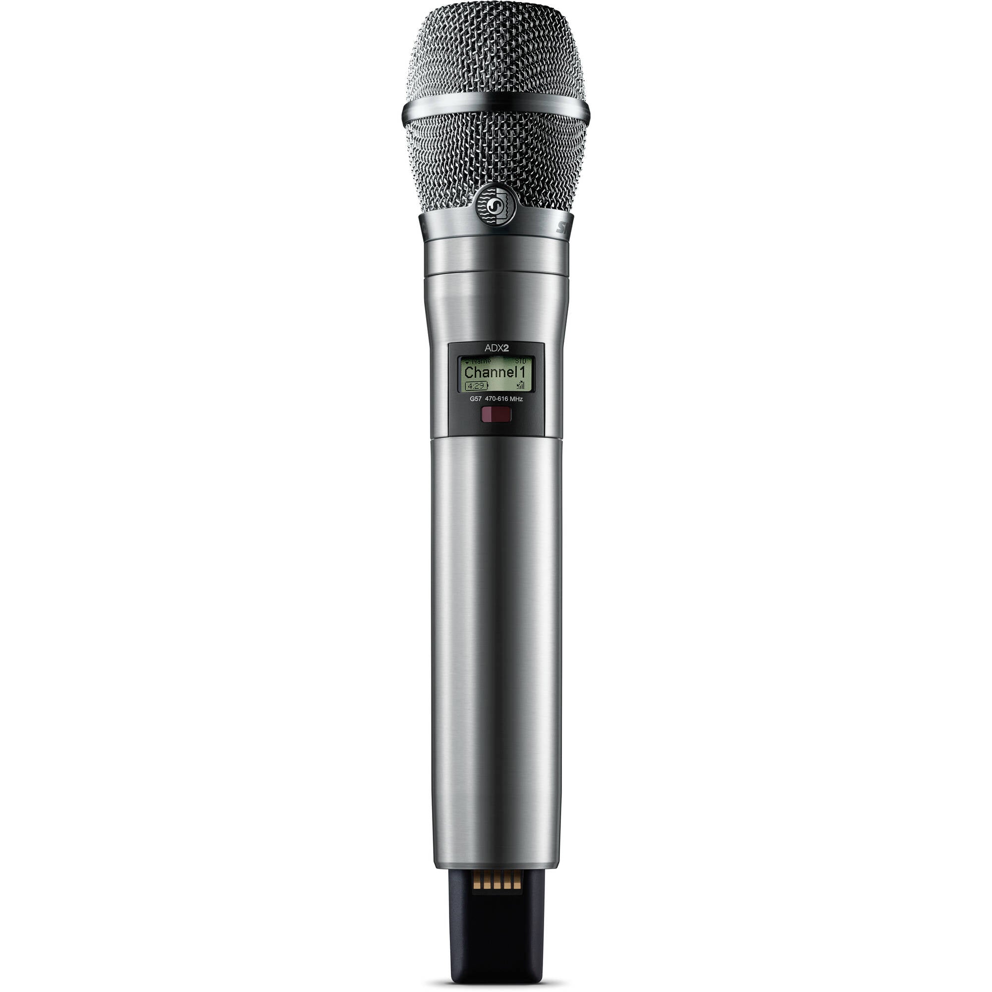 Shure ADX2/K11N Axient Digital Handheld Wireless Transmitter (G57: 470-616 MHz, Nickel)