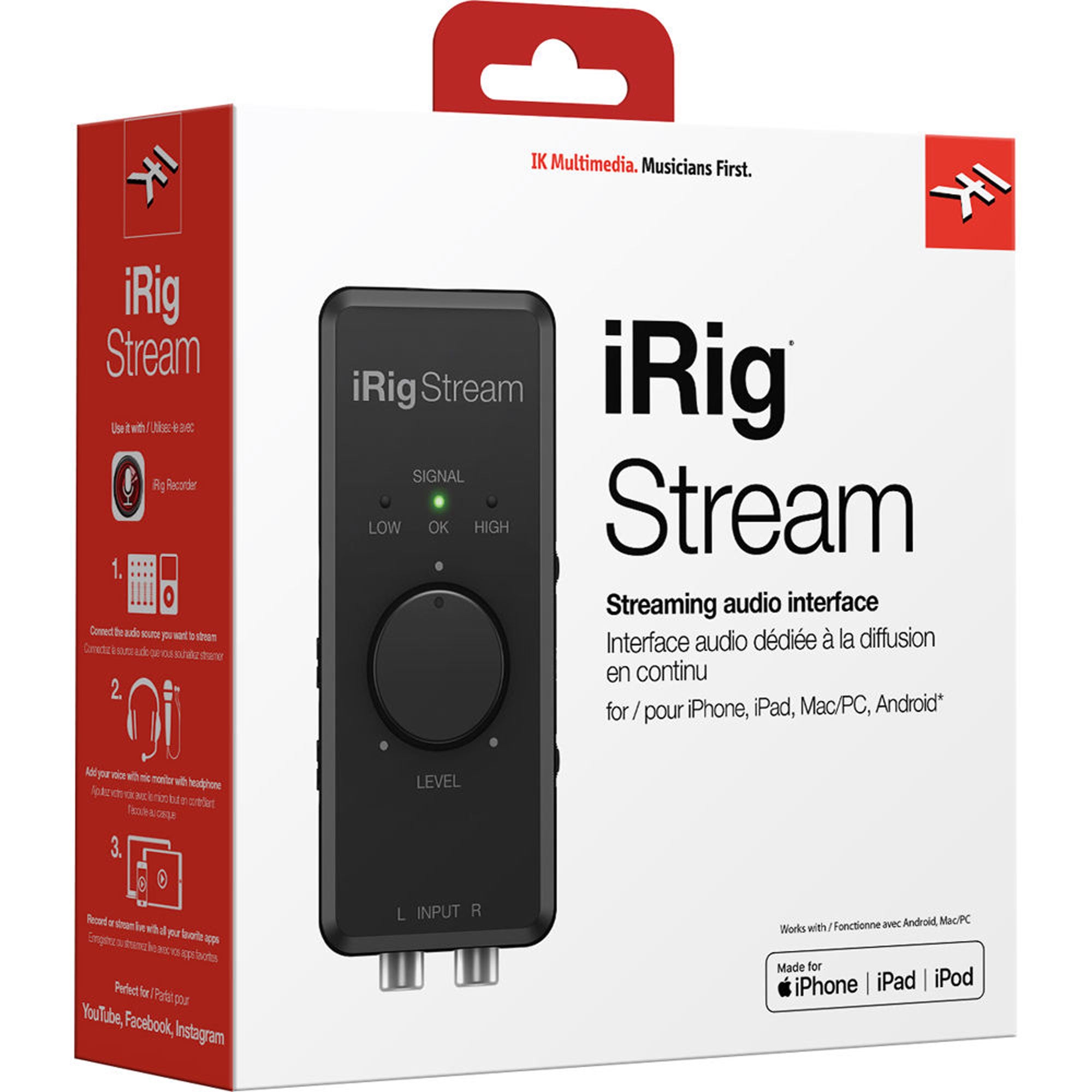 IK Multimedia iRig Stream Ultracompact 2x2 Audio Interface for Computers, Smartphones, and Tablets