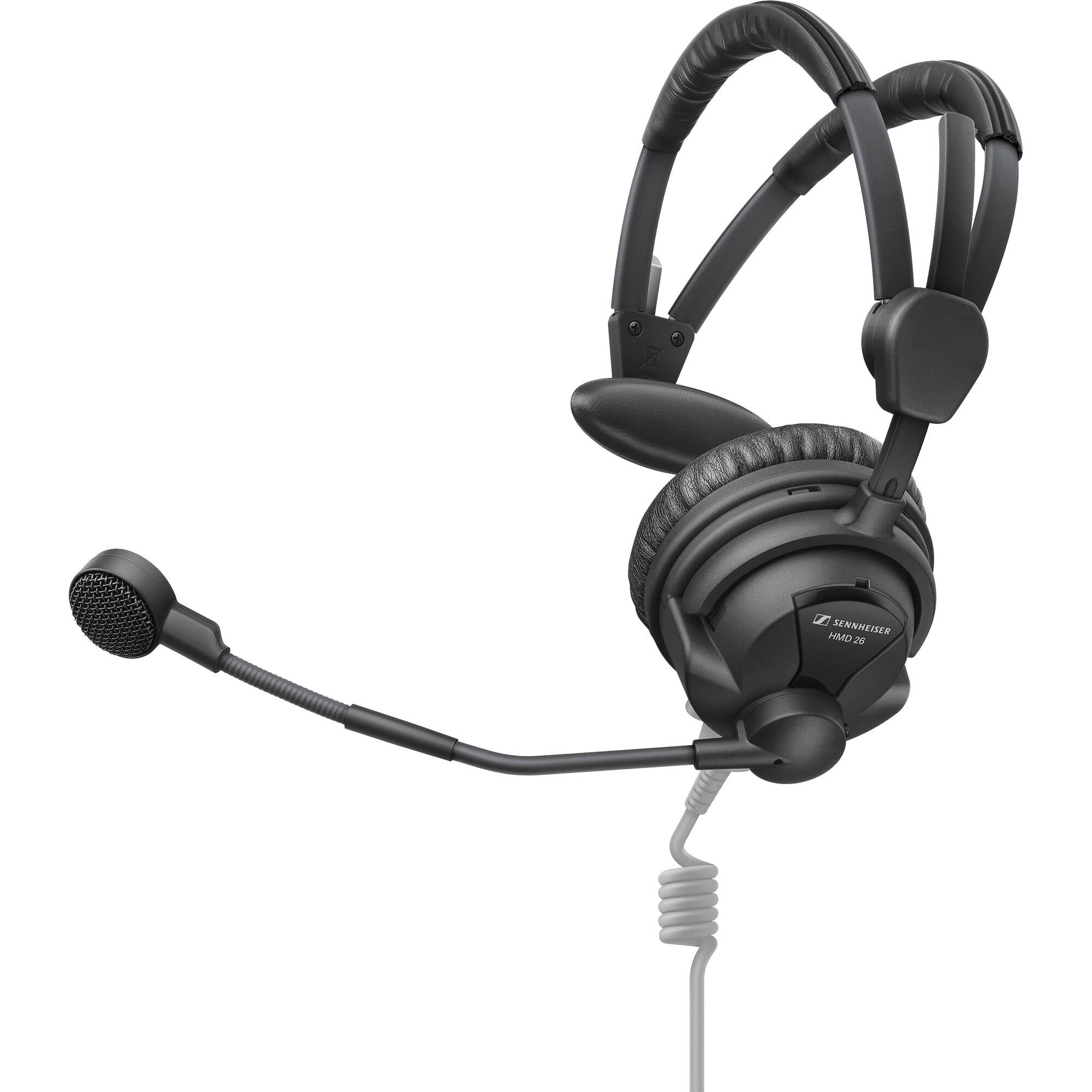 Sennheiser HMD 26 S Single-Ear On-Ear Broadcast Headset with Dynamic Microphone (No Cable)