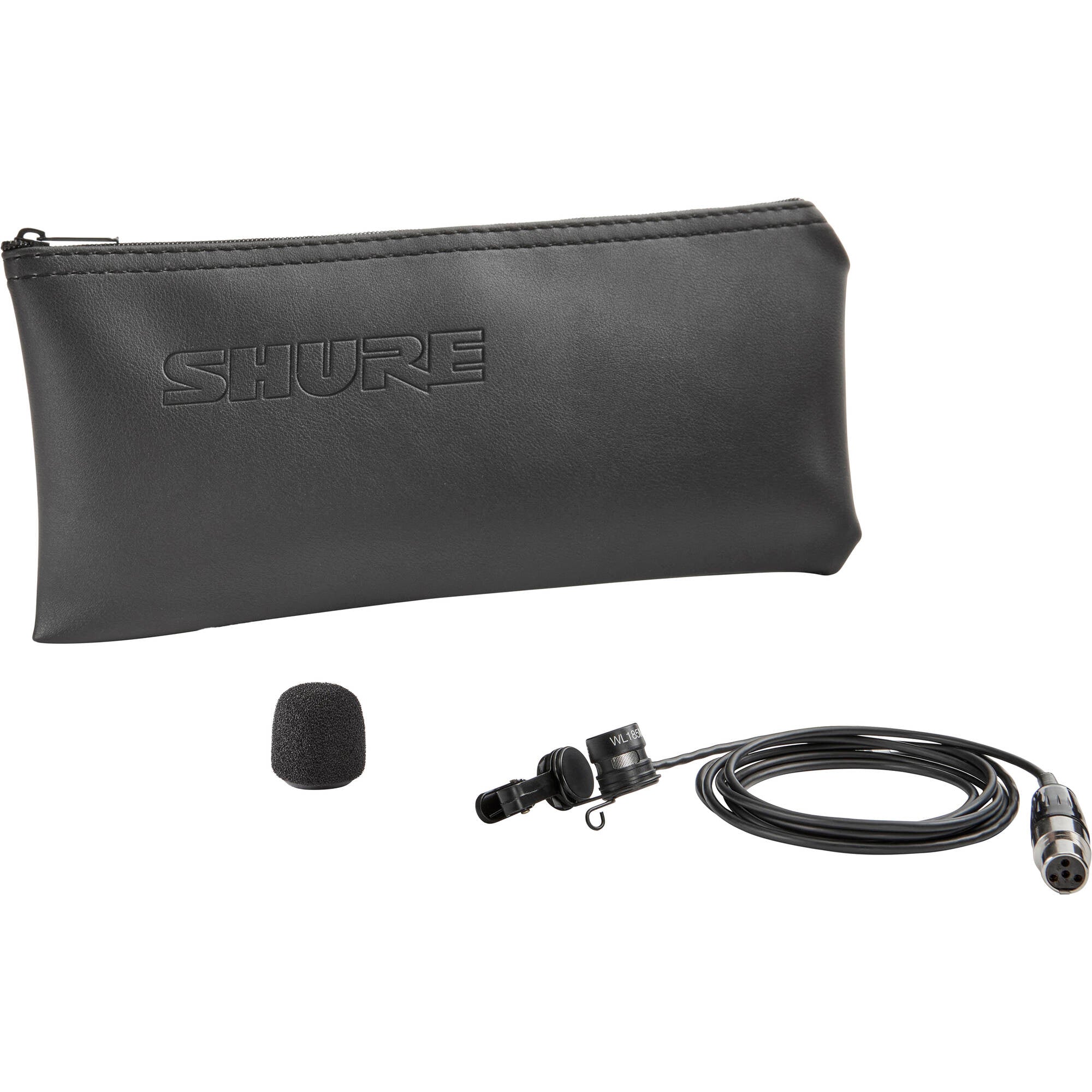 Shure WL185m Low-Profile Cardioid Lavalier Microphone with TA4F Connector (Black)