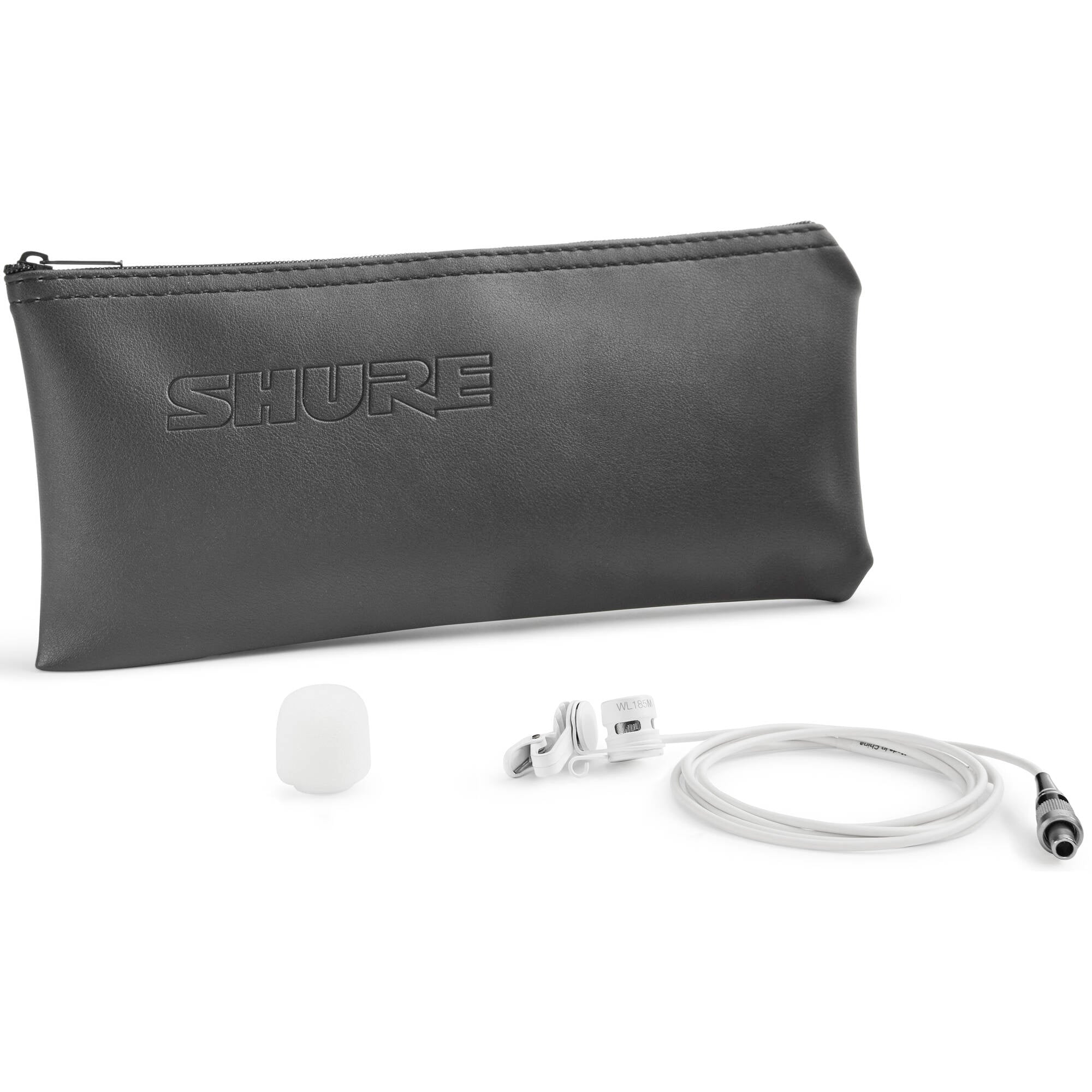 Shure WL185m Low-Profile Cardioid Lavalier Microphone with LEMO 3-Pin Connector (White)