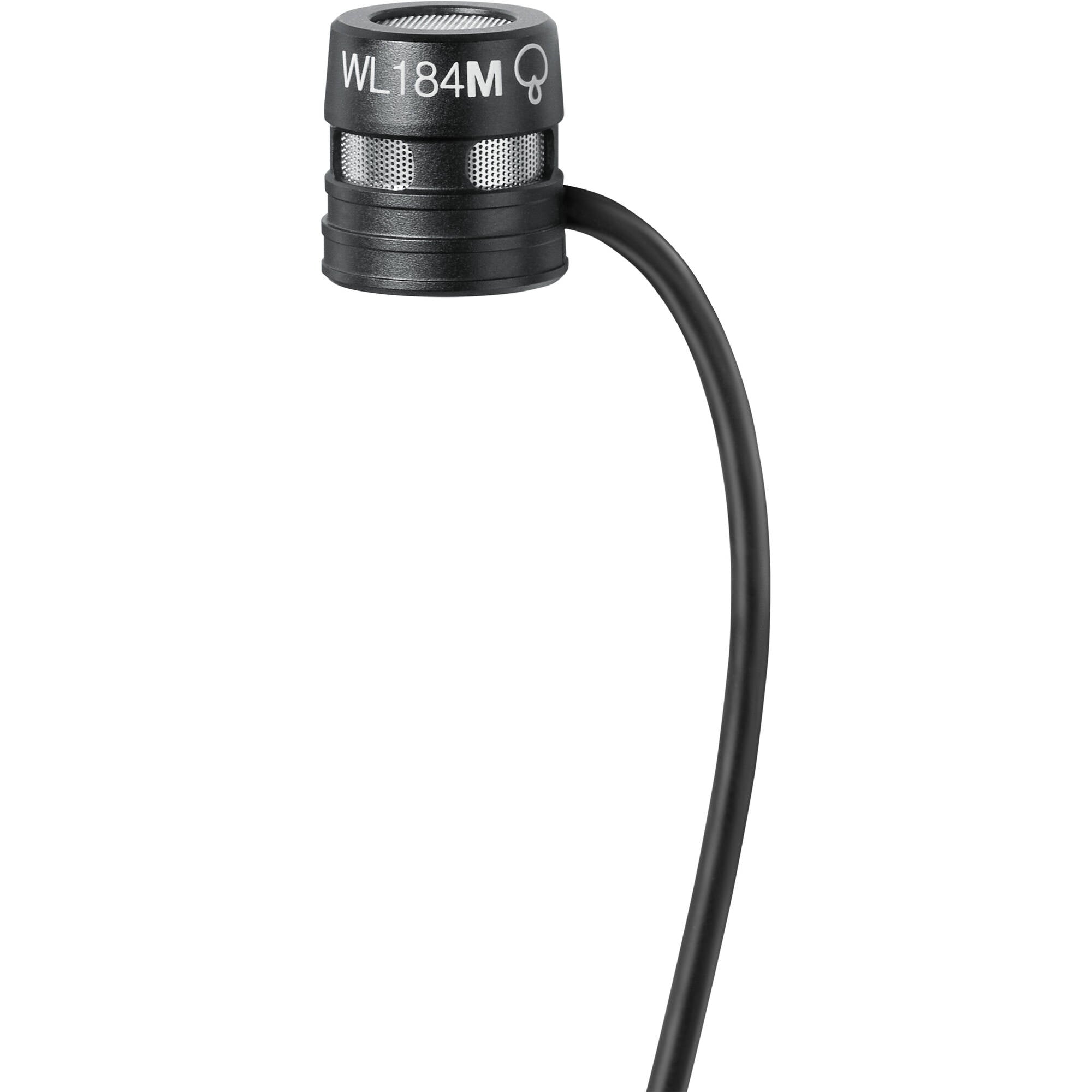 Shure WL184m Low-Profile Supercardioid Lavalier Microphone with LEMO 3-Pin Connector (Black)