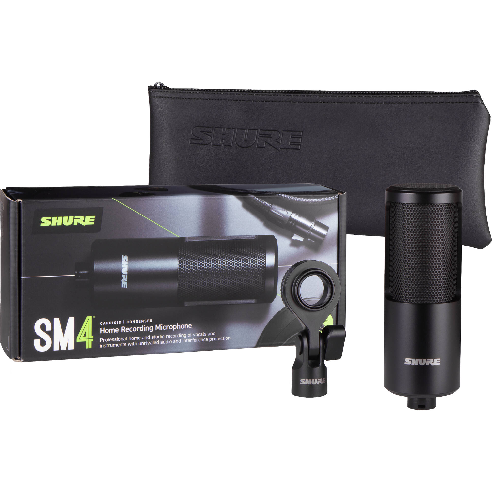 Shure SM4 Large-Diaphragm Cardioid Condenser Microphone (Black)