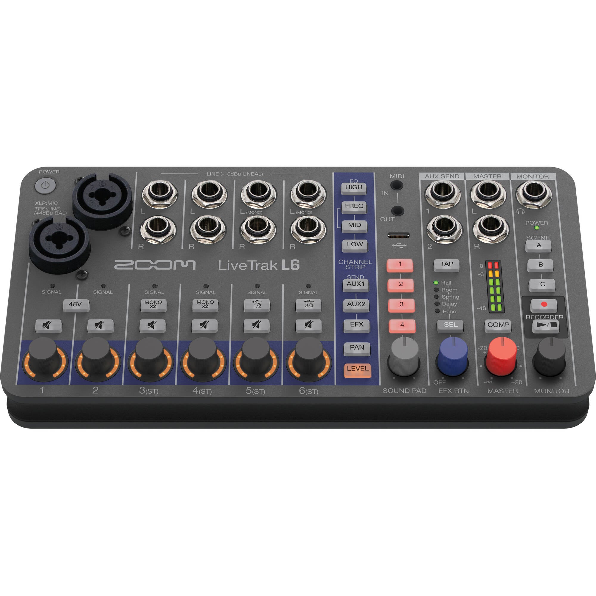 Zoom LiveTrak L-6 Portable 6-Channel Digital Mixer and Multitrack Recorder