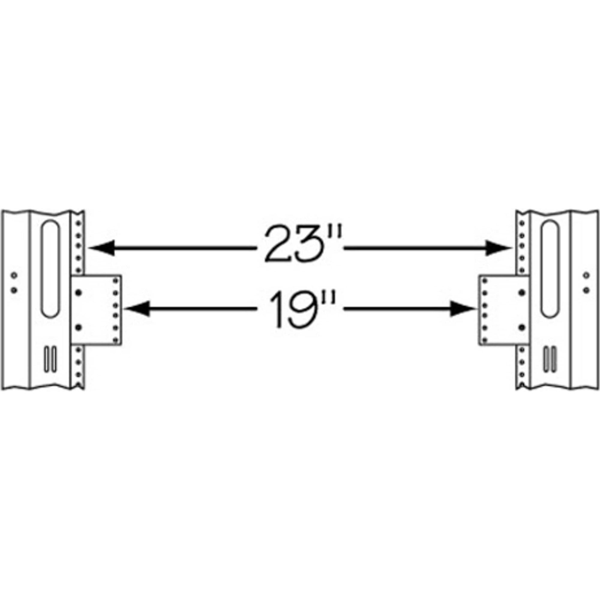 Middle Atlantic 23-19-1 Rackrail Reducer 23" to 19" (1U)