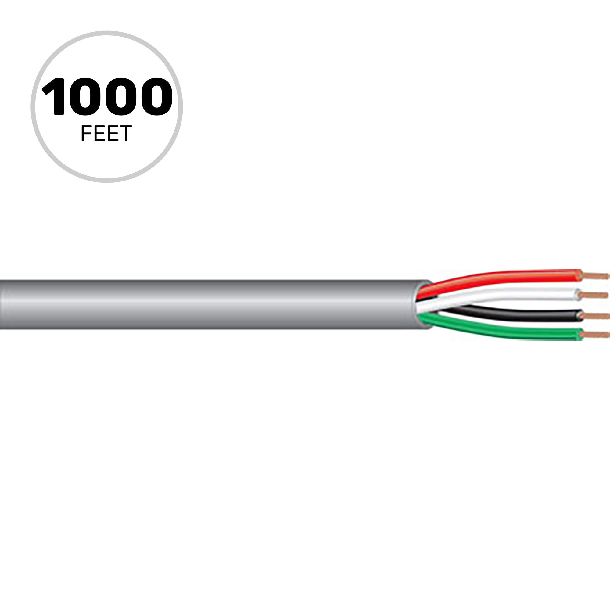 West Penn 240 4 Conductor 22G Solid Unshielded PVC Jacket Wire (Grey, 1000' Roll)