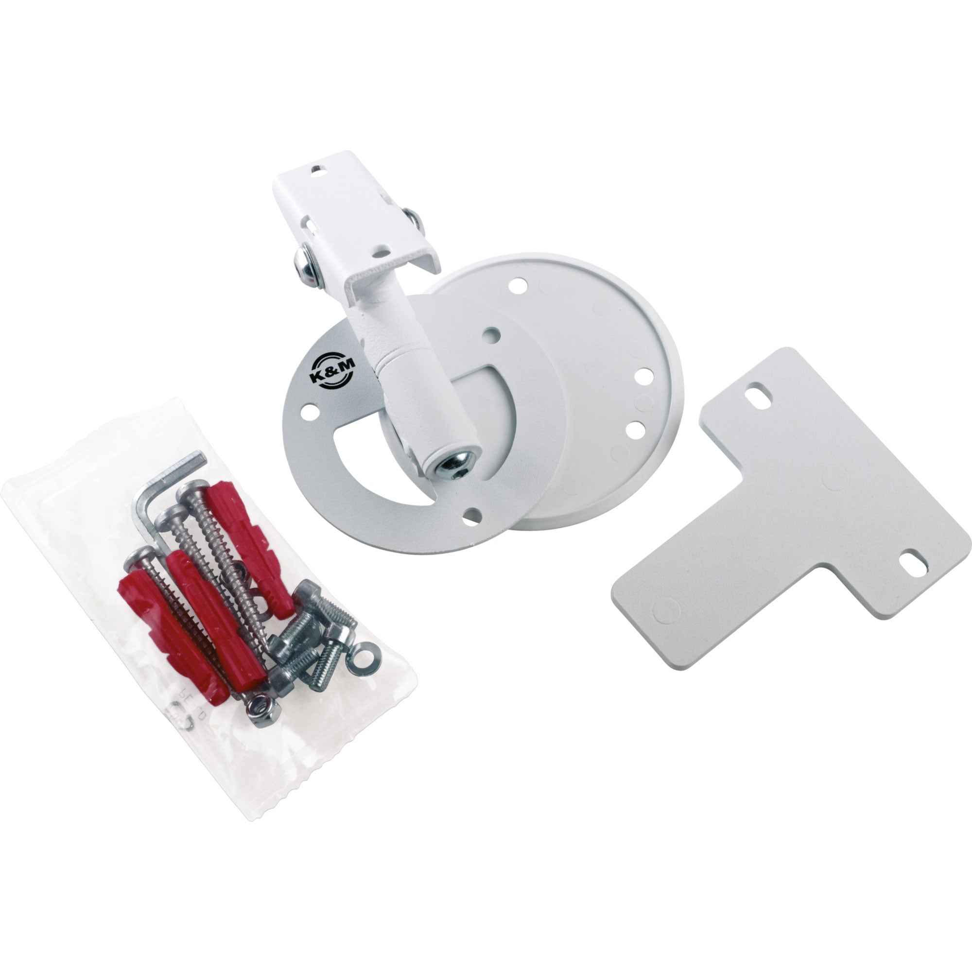 K&M Stands 24161 Universal Speaker Wall Mount (White)