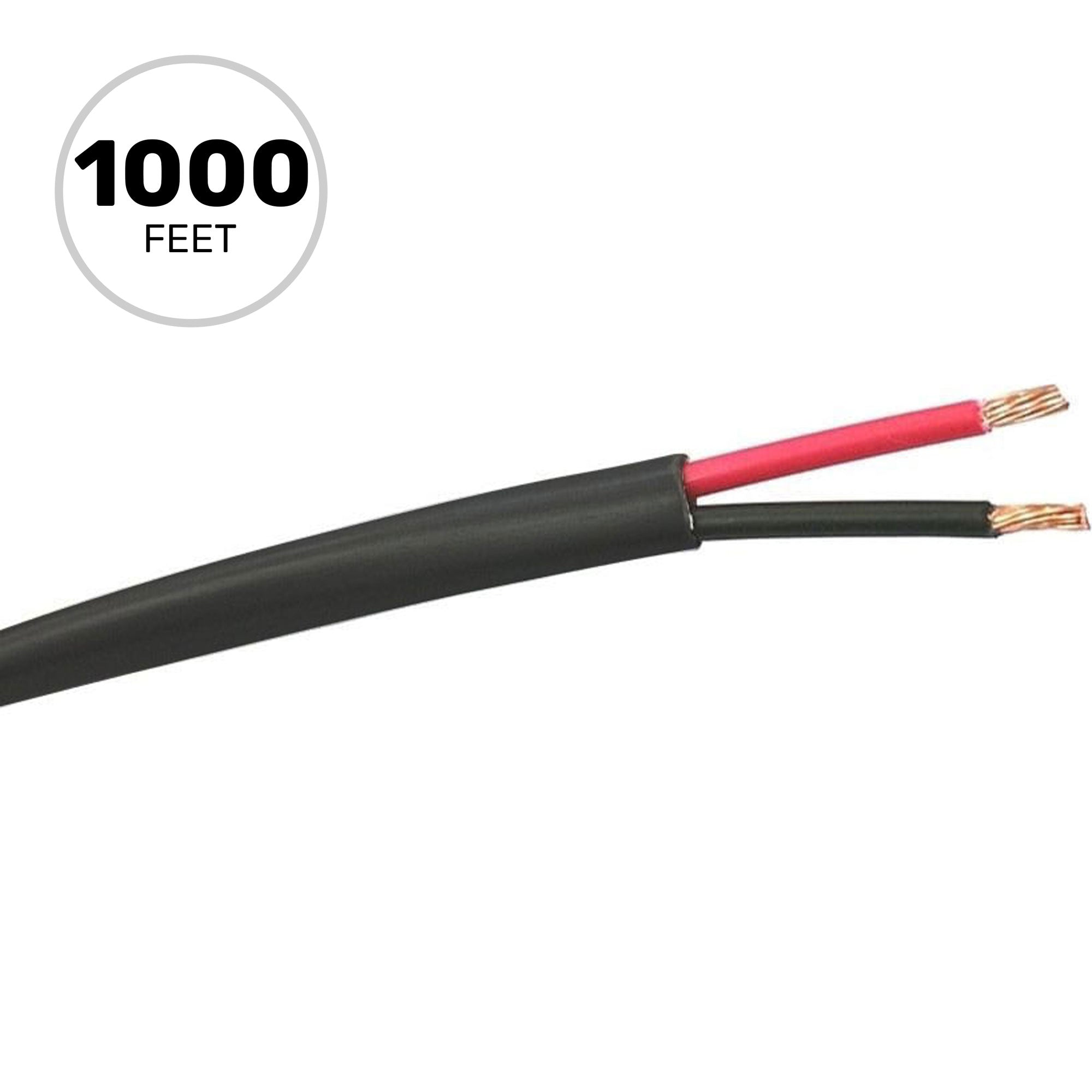 West Penn 25224B Plenum Rated 18 AWG 2 Conductor Unshielded CMR Speaker Wire (Black, 1000' Roll)