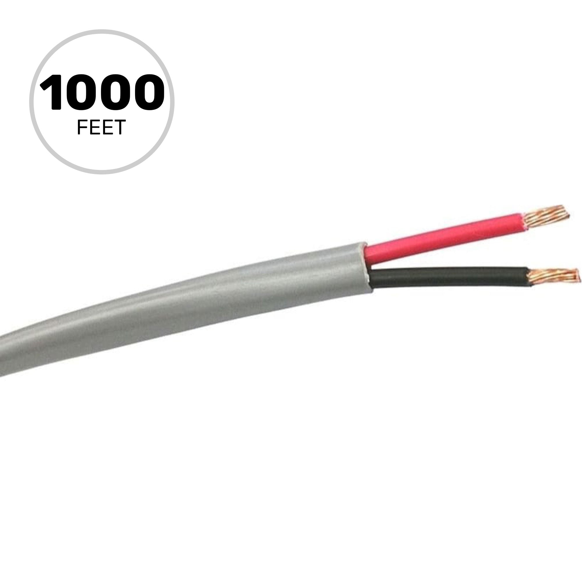 West Penn 25224B Plenum Rated 18 AWG 2 Conductor Unshielded CMR Speaker Wire (Grey, 1000' Roll)