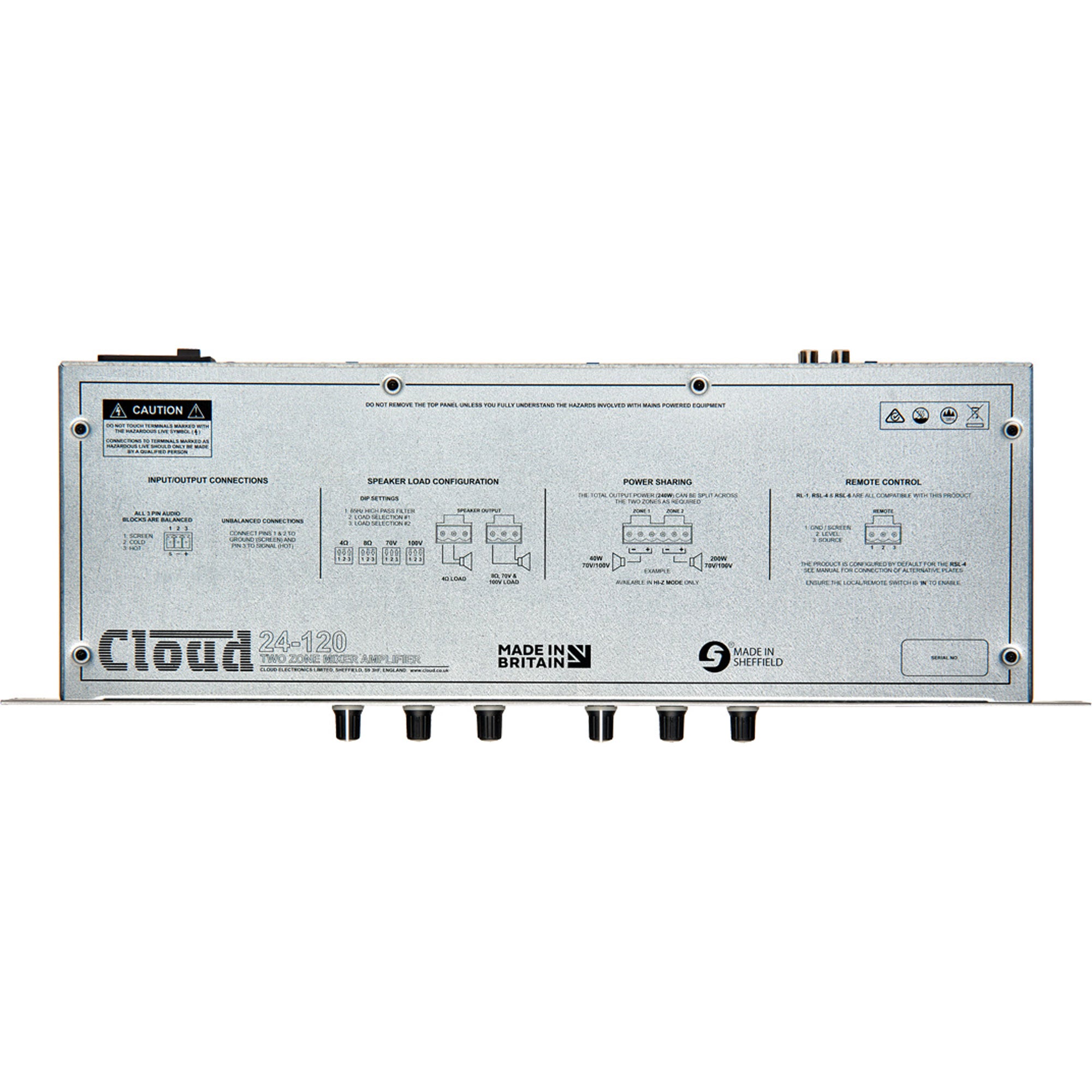 Cloud 24-120 2 Zone Integrated Mixer Amplifier (2 x 120W)