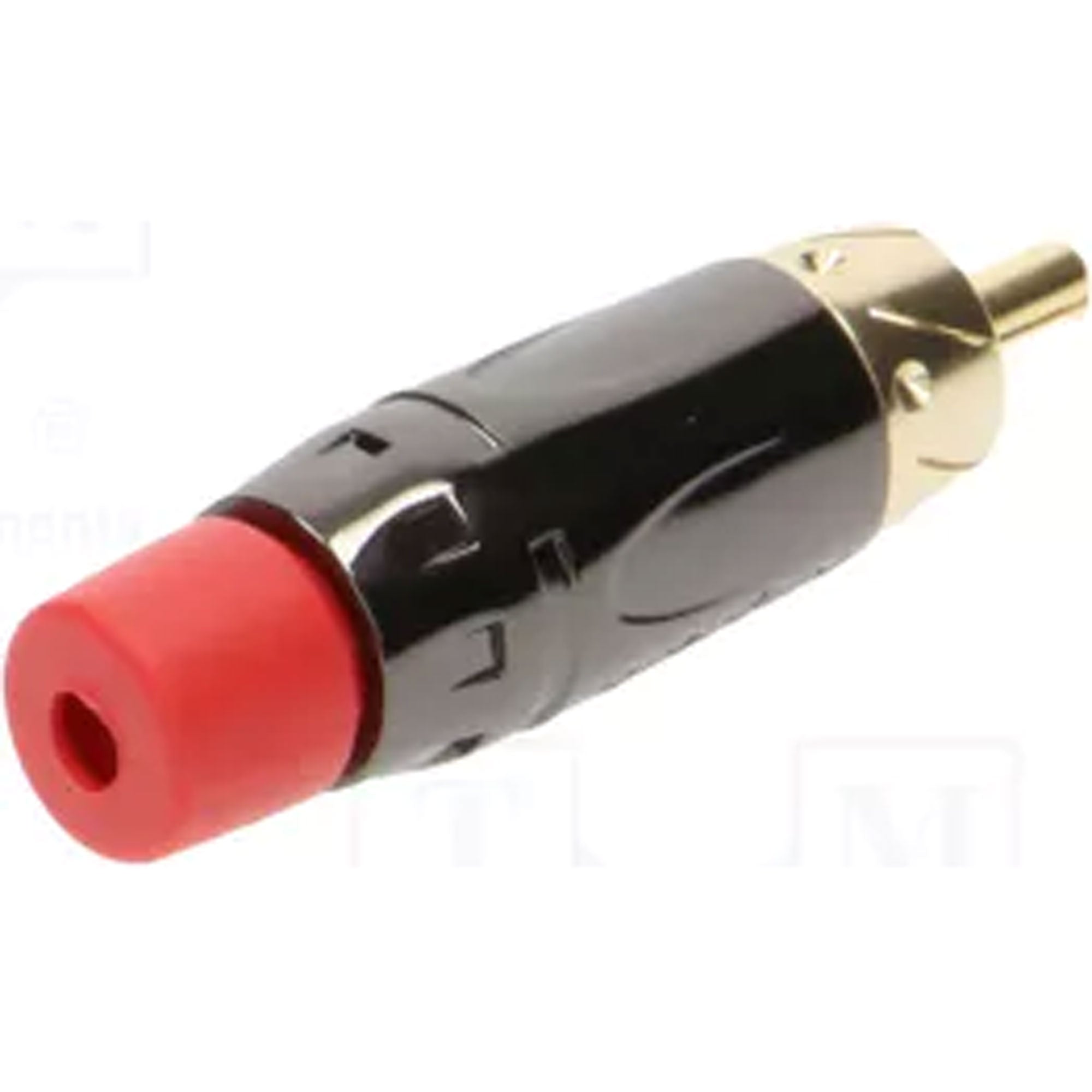 Amphenol ACPL-CRD Gold Plated Male RCA Phono Cable Mount Connector (Black Chrome/Red, 10 Pack)