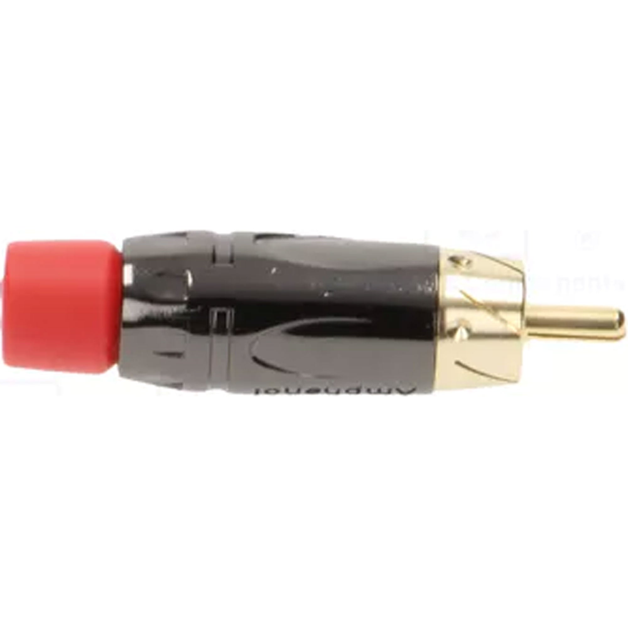 Amphenol ACPL-CRD Gold Plated Male RCA Phono Cable Mount Connector (Black Chrome/Red, 10 Pack)