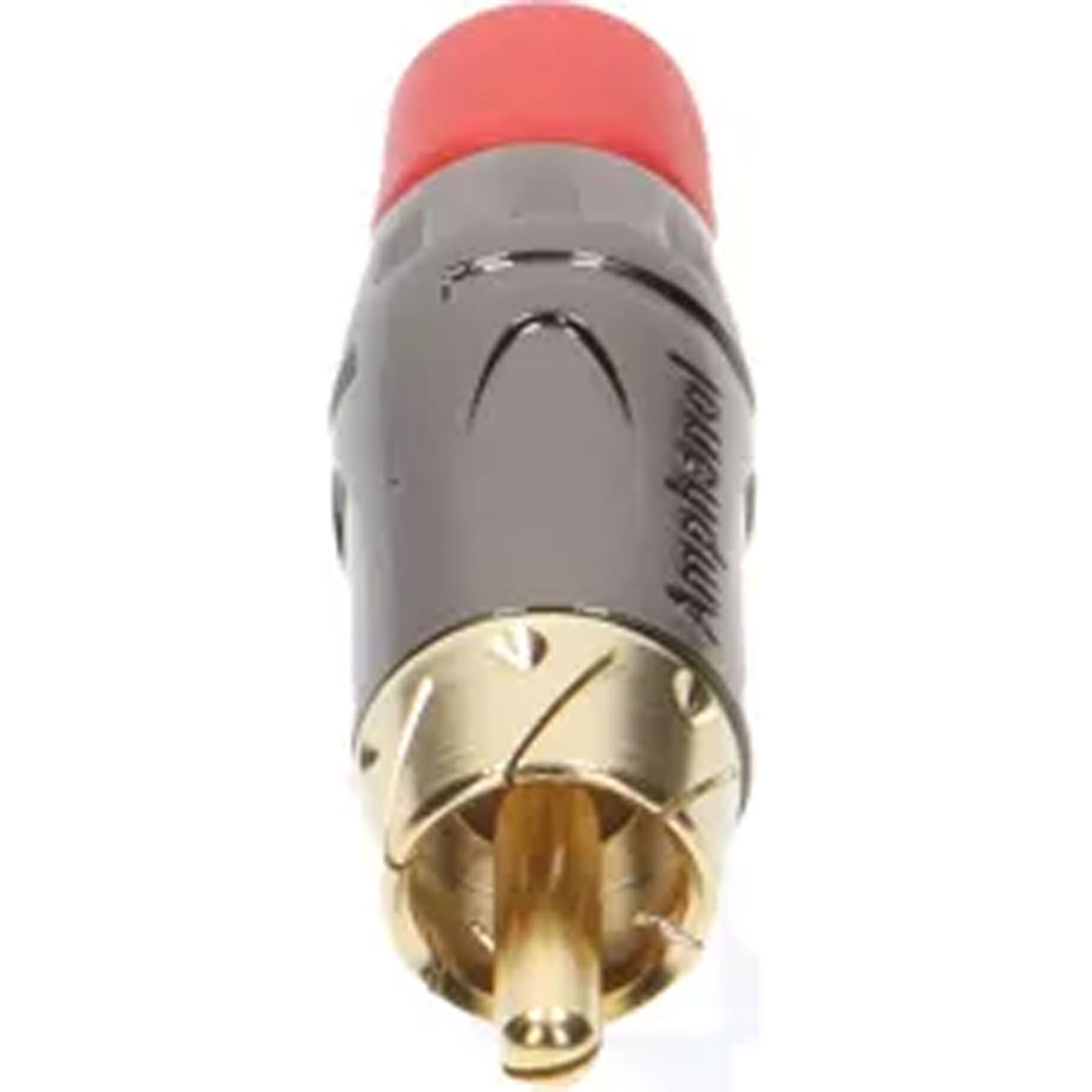 Amphenol ACPL-CRD Gold Plated Male RCA Phono Cable Mount Connector (Black Chrome/Red, 10 Pack)