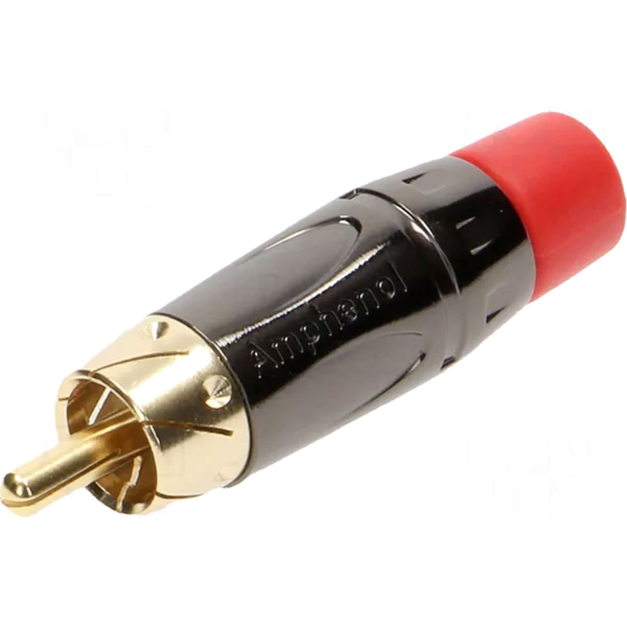 Amphenol ACPL-CRD Gold Plated Male RCA Phono Cable Mount Connector (Black Chrome/Red, 10 Pack)