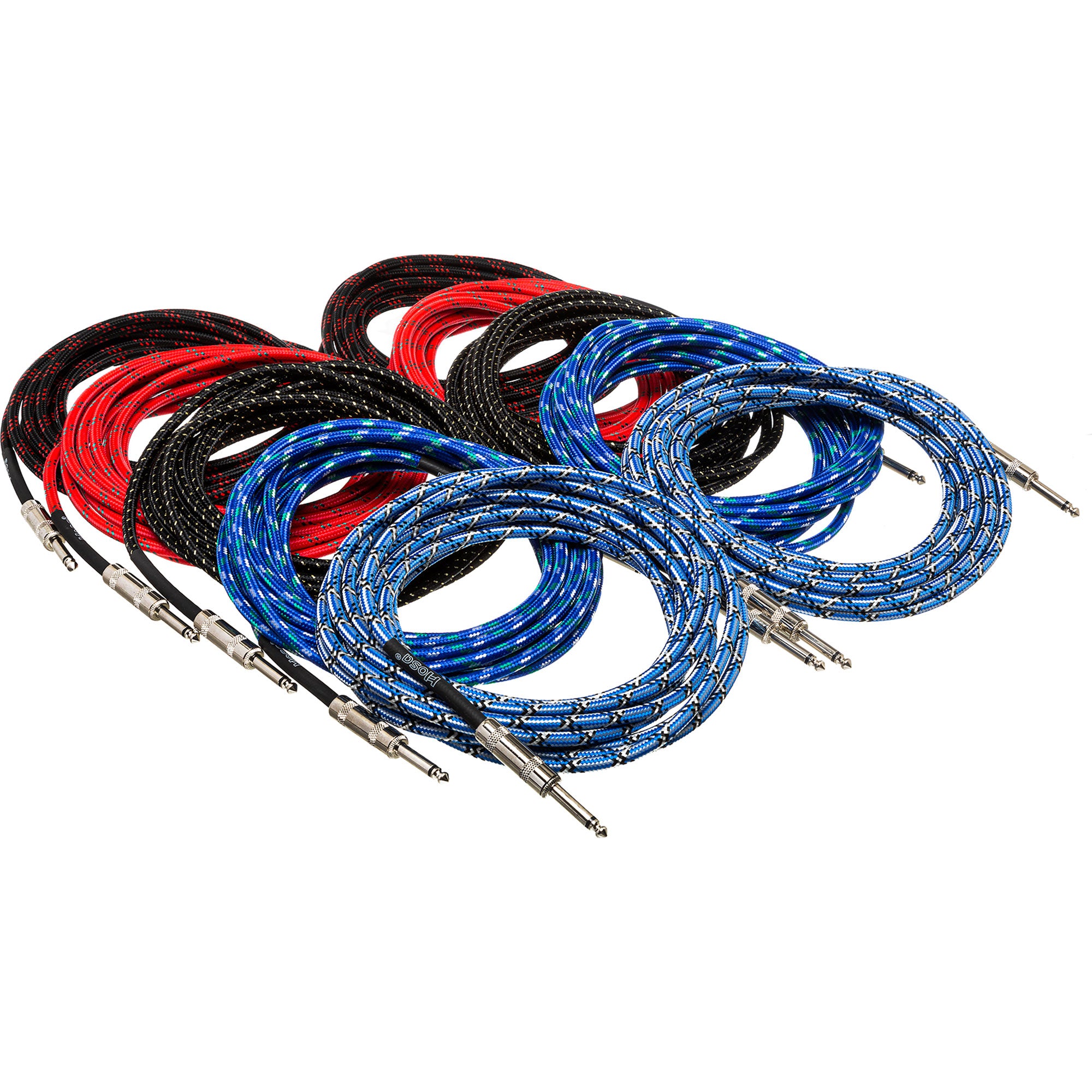 Hosa 3GT-PAK Cloth Guitar Cable (10 Pack Assorted)