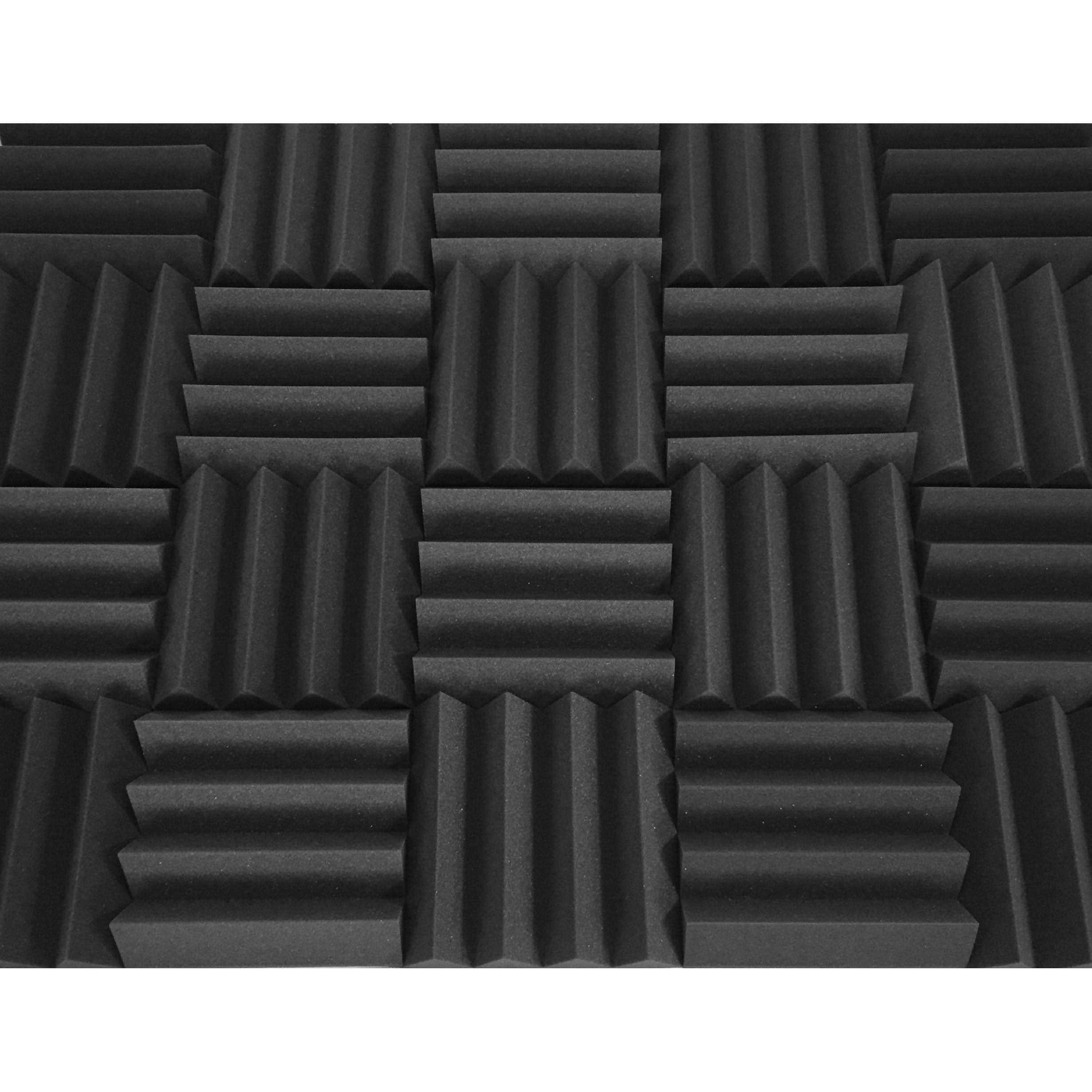 Performance Audio 12" x 12" x 3" Wedge Acoustic Foam Tile (Charcoal, 12 Pack)