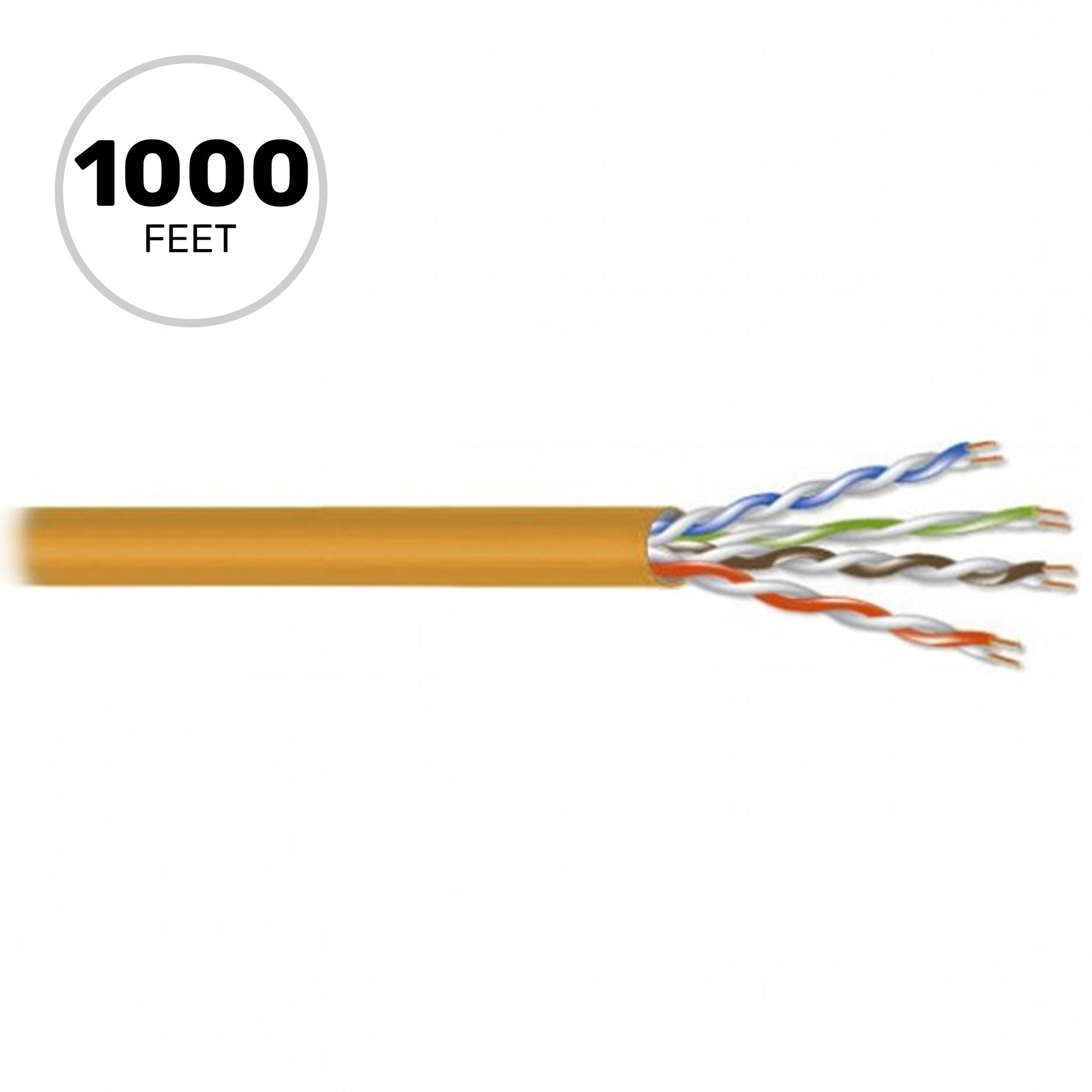 West Penn 4245EZ 24AWG 4-Pair Unshielded Cat 5e UTP CMR Ethernet Cable (Orange, 1000' Roll)