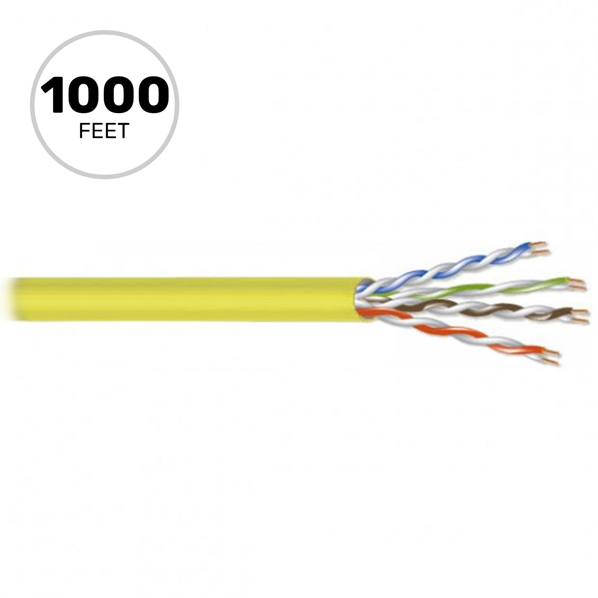 West Penn 4245EZ 24AWG 4-Pair Unshielded Cat 5e UTP CMR Ethernet Cable (Yellow, 1000' Roll)