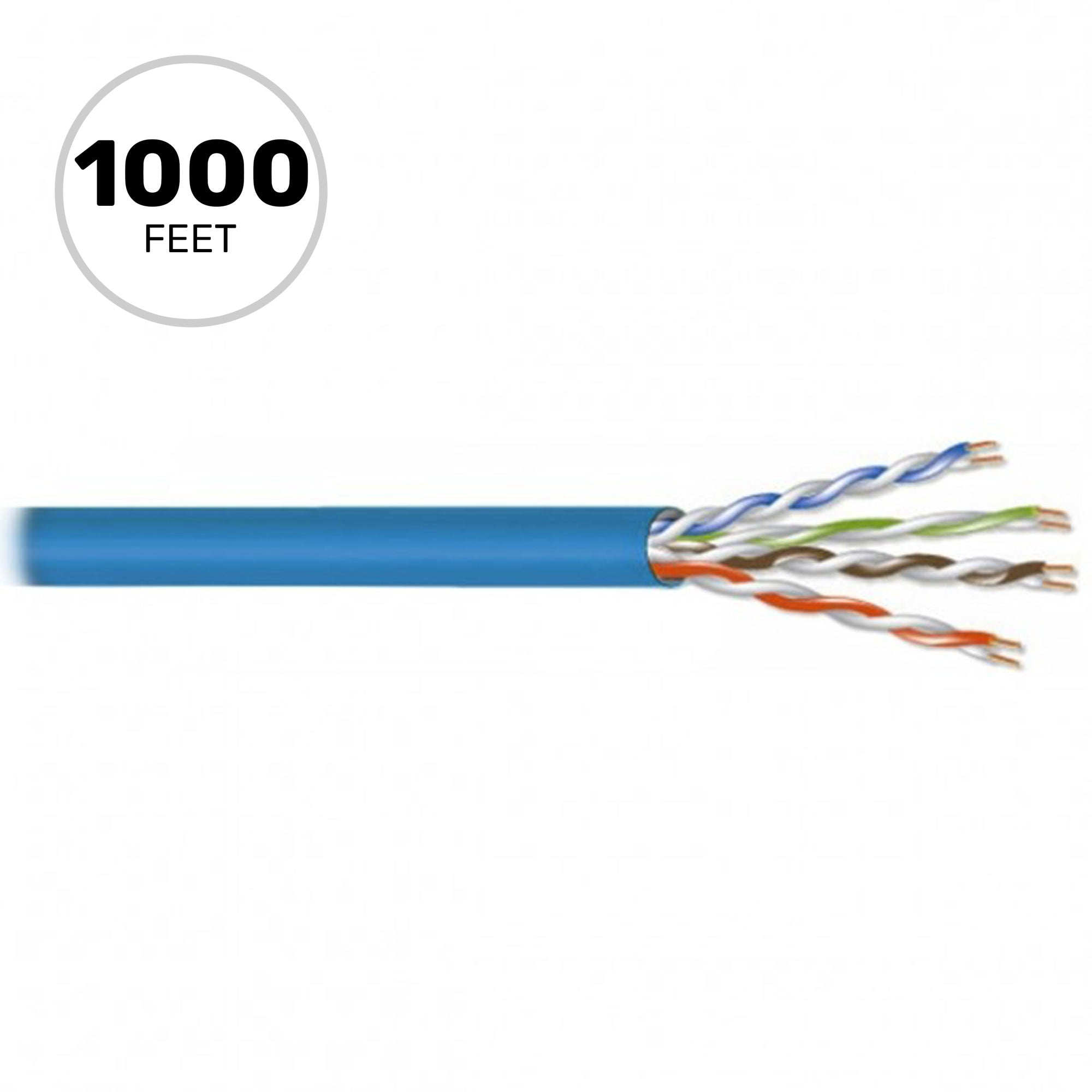 West Penn 254246EZ Plenum 23AWG Category 6 UTP Ethernet Cable (Blue, 1000' Roll)