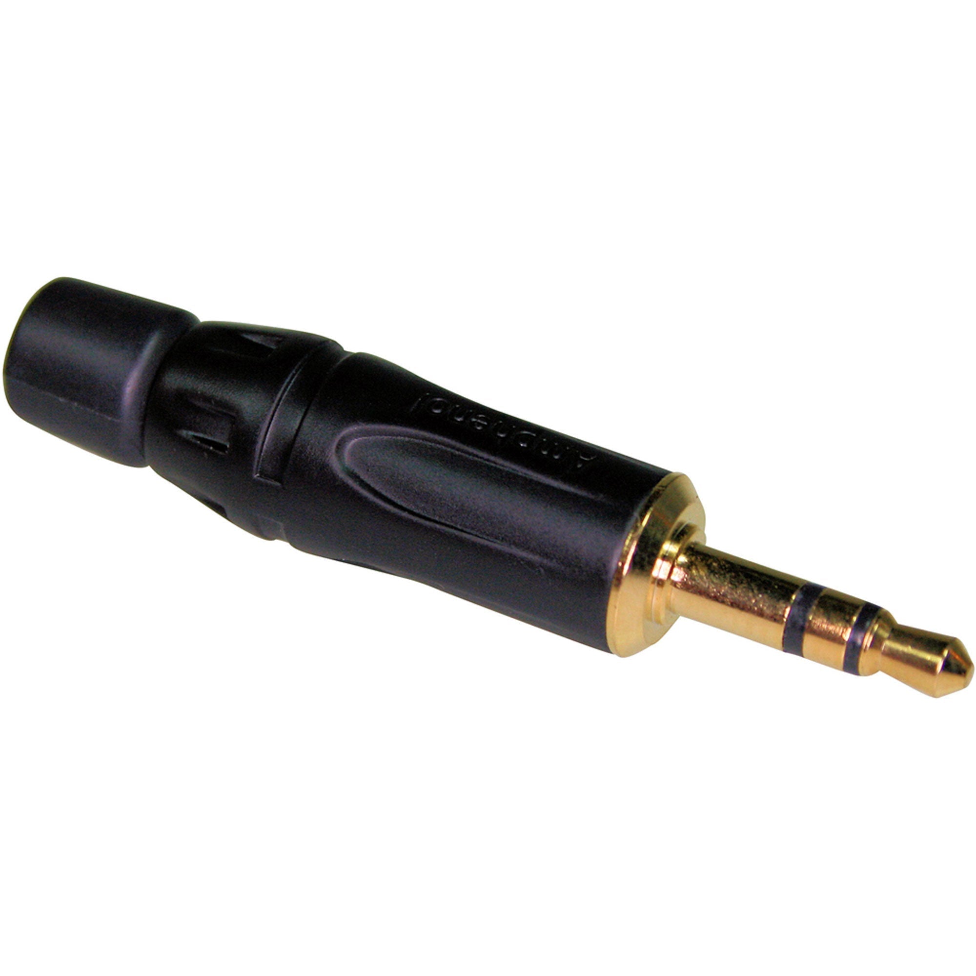 Amphenol KS3PB-AU 3.5mm TRS Stereo Mini Plug Cable Mount Connector (Black/Gold, Box of 100)