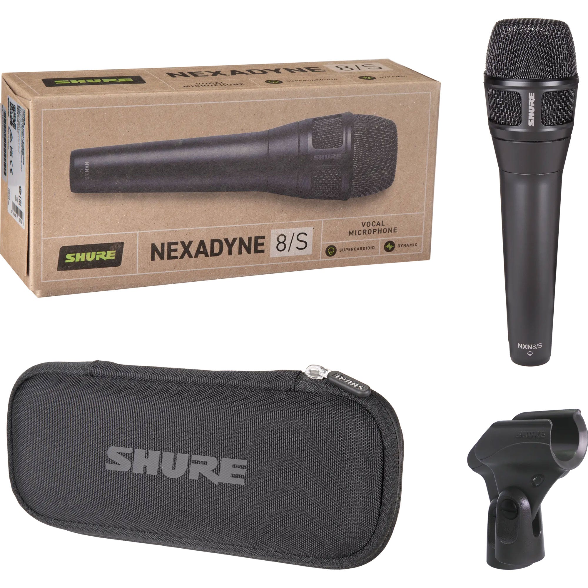 Shure Nexadyne 8/S Supercardioid Revonic Handheld Vocal Microphone (Black)