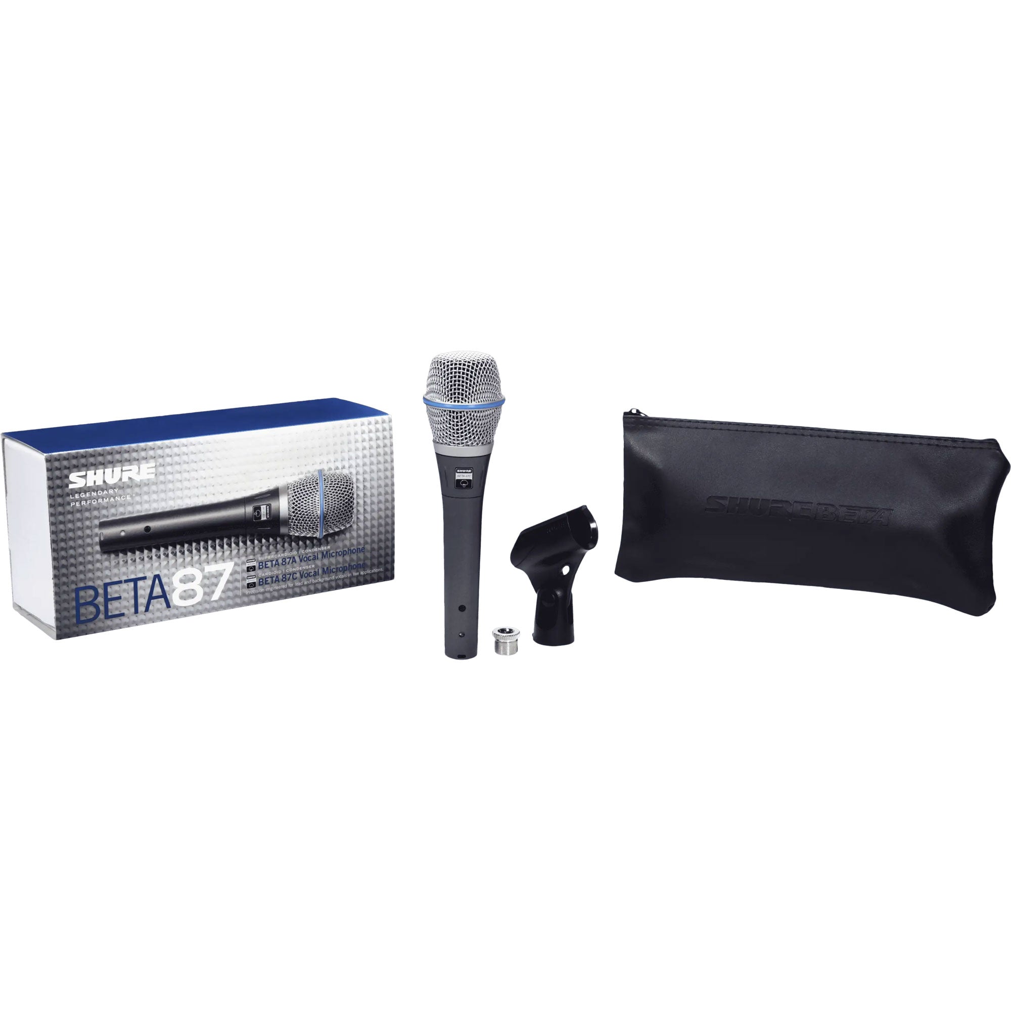 Shure Beta 87A Handheld Supercardioid Condenser Vocal Microphone with FREE 20' XLR Cable