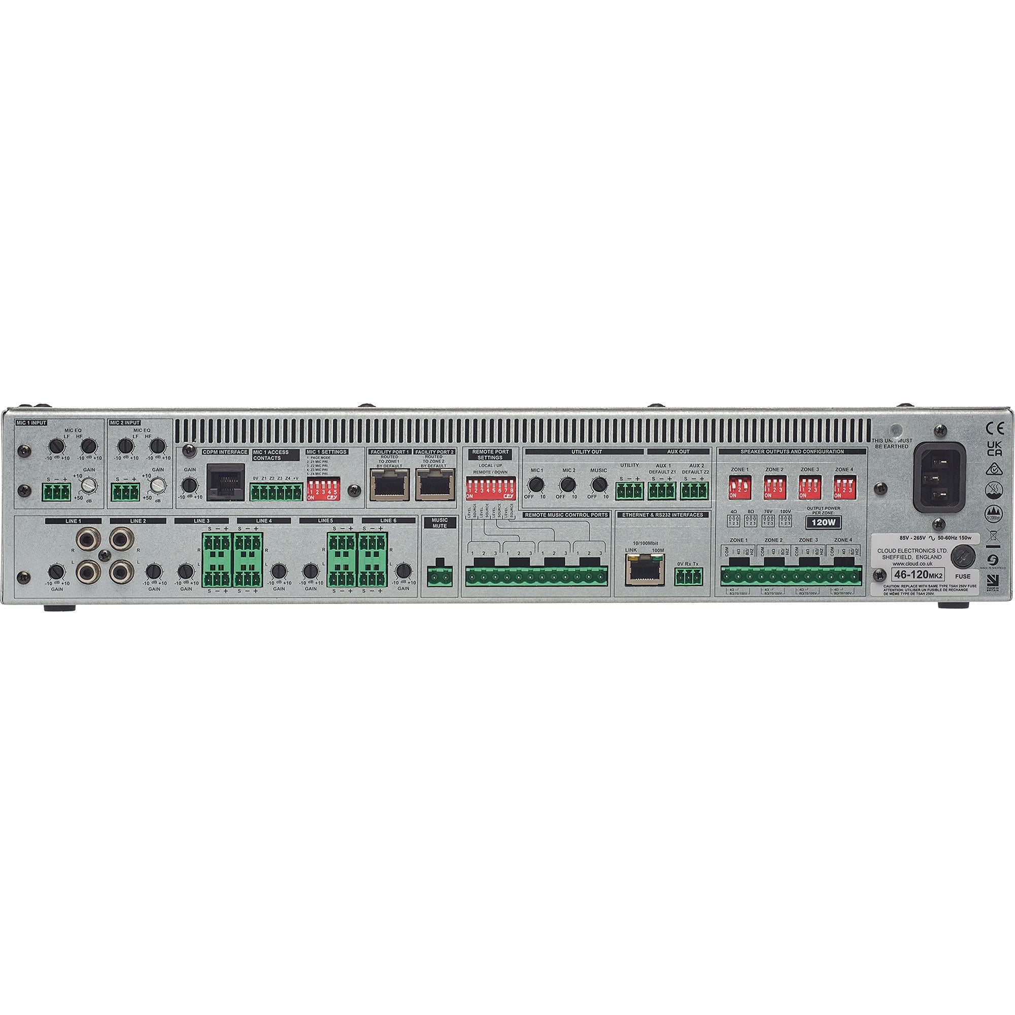 Cloud 46-120MK2 4 Zone Integrated Mixer Amplifier (4 x 120W)