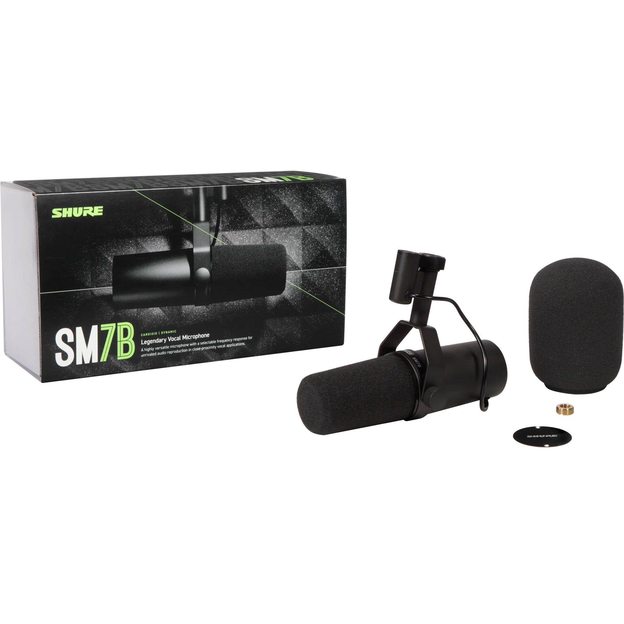 Shure SM7B Cardioid Dynamic Vocal Studio Microphone with FREE 20' XLR Cable