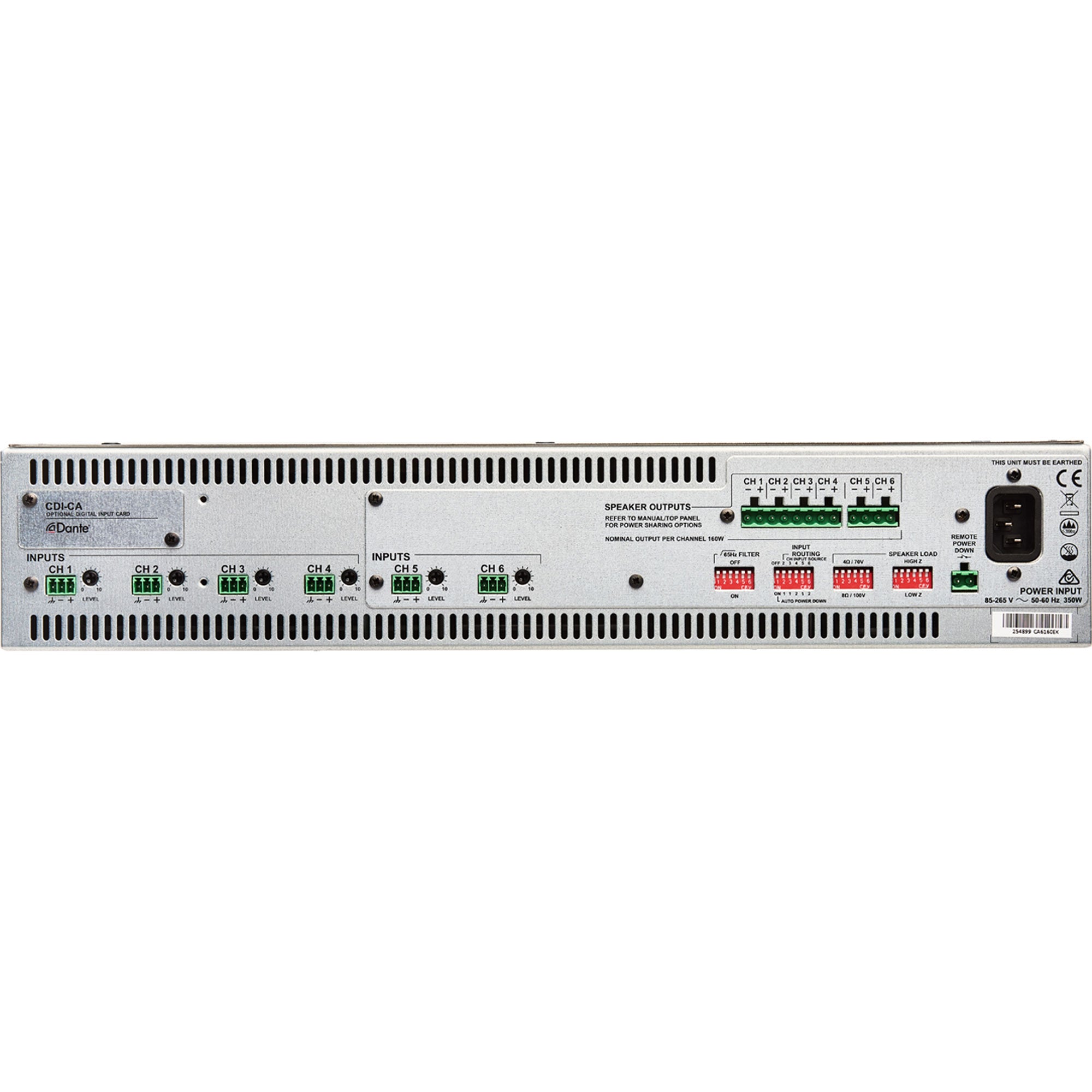 Cloud CA6160 6 Channel Amplifier 160w Per Output Channel