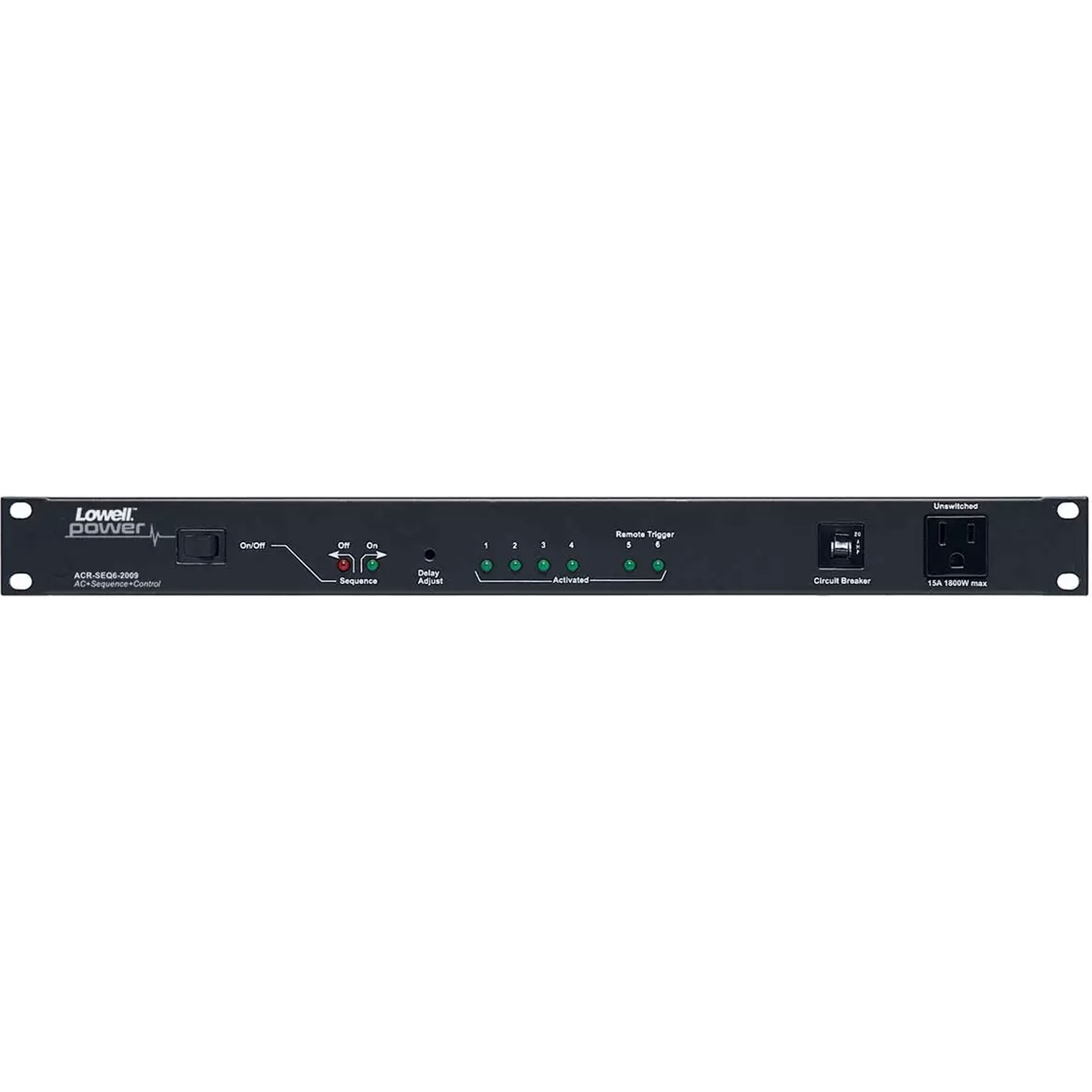 Lowell ACR-SEQ6-2009 15A Rackmount Power Sequencer with 9 Outlets and RPC