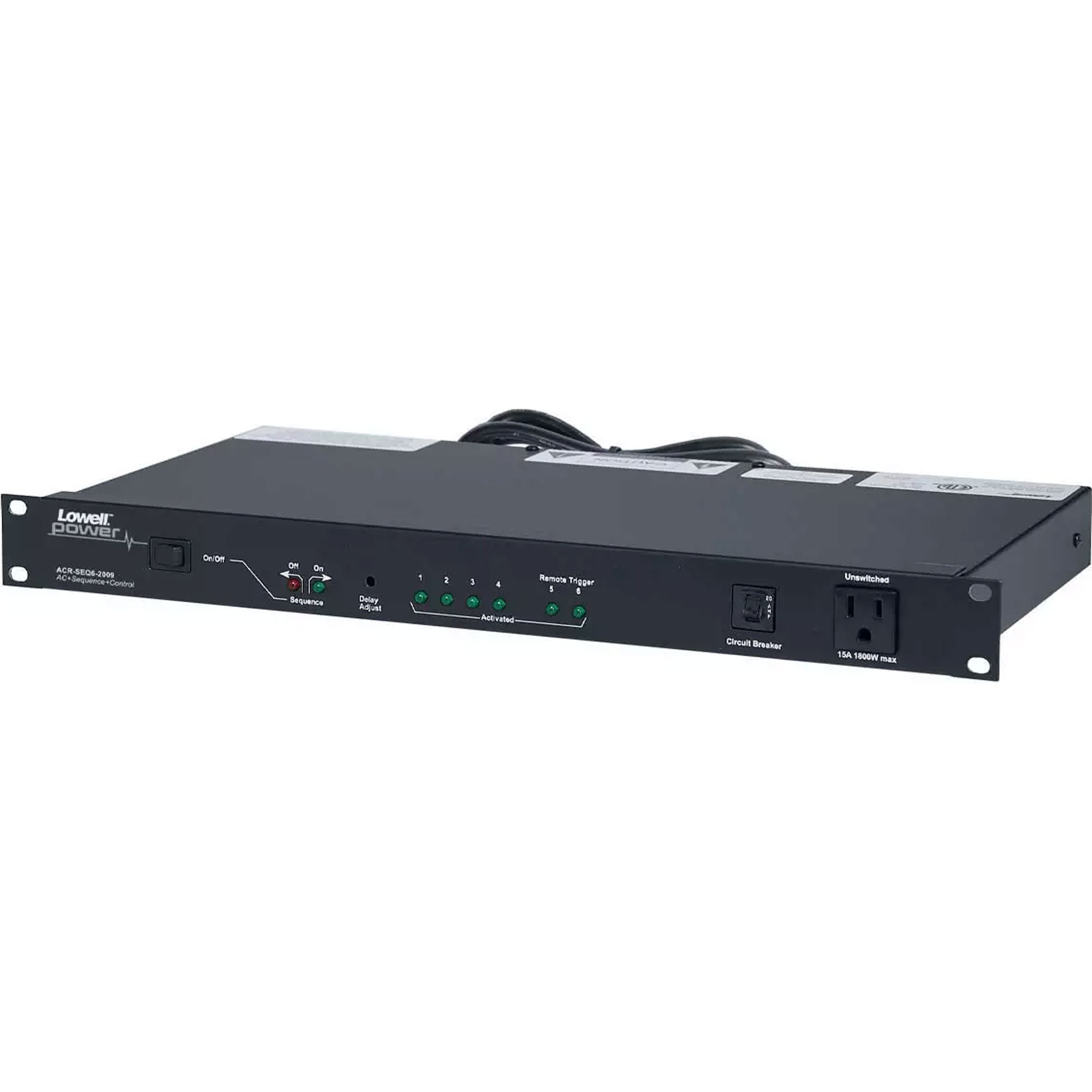 Lowell ACR-SEQ6-2009 15A Rackmount Power Sequencer with 9 Outlets and RPC