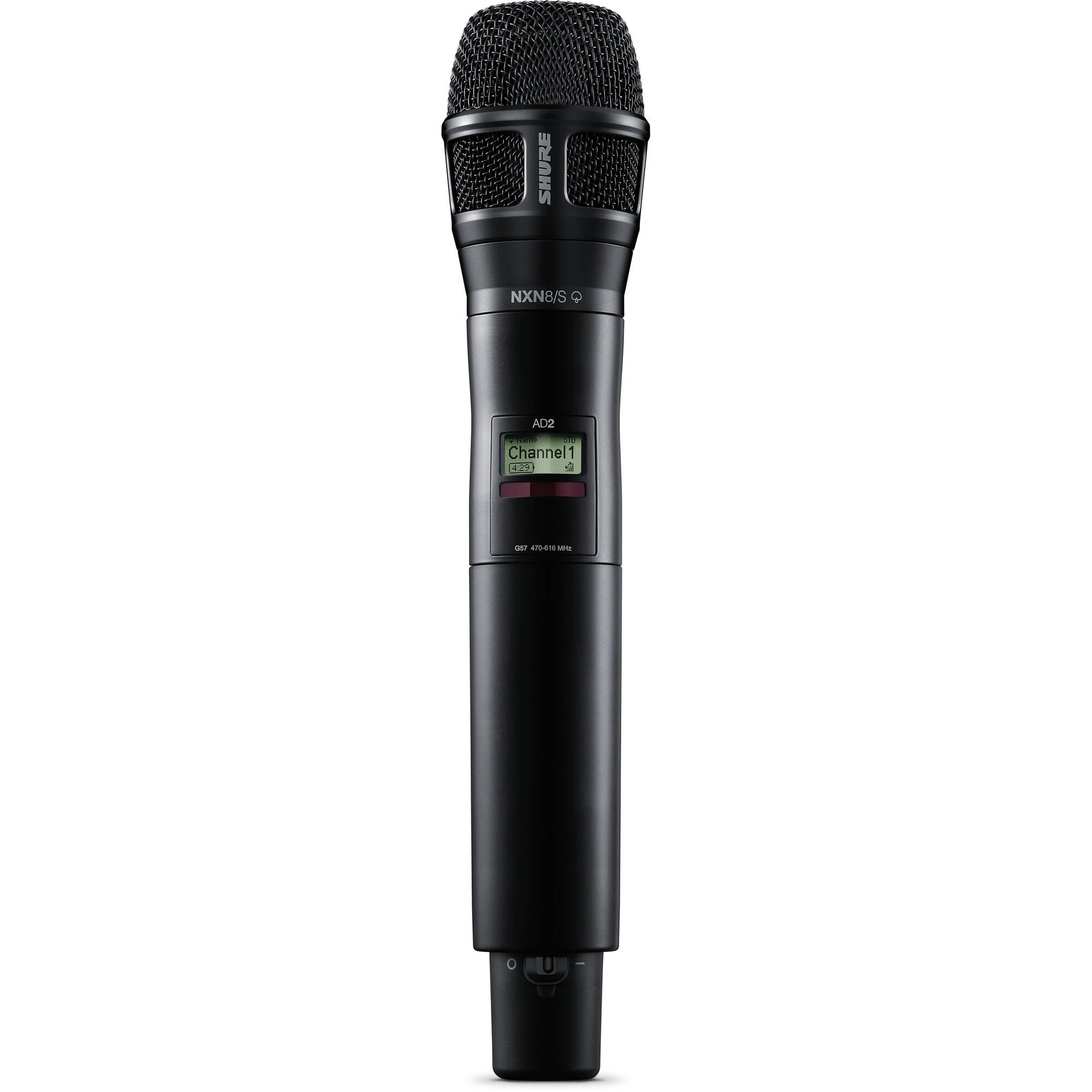 Shure AD2/N8SB Axient Digital Handheld Wireless Transmitter (G57: 470-616 MHz, Black)