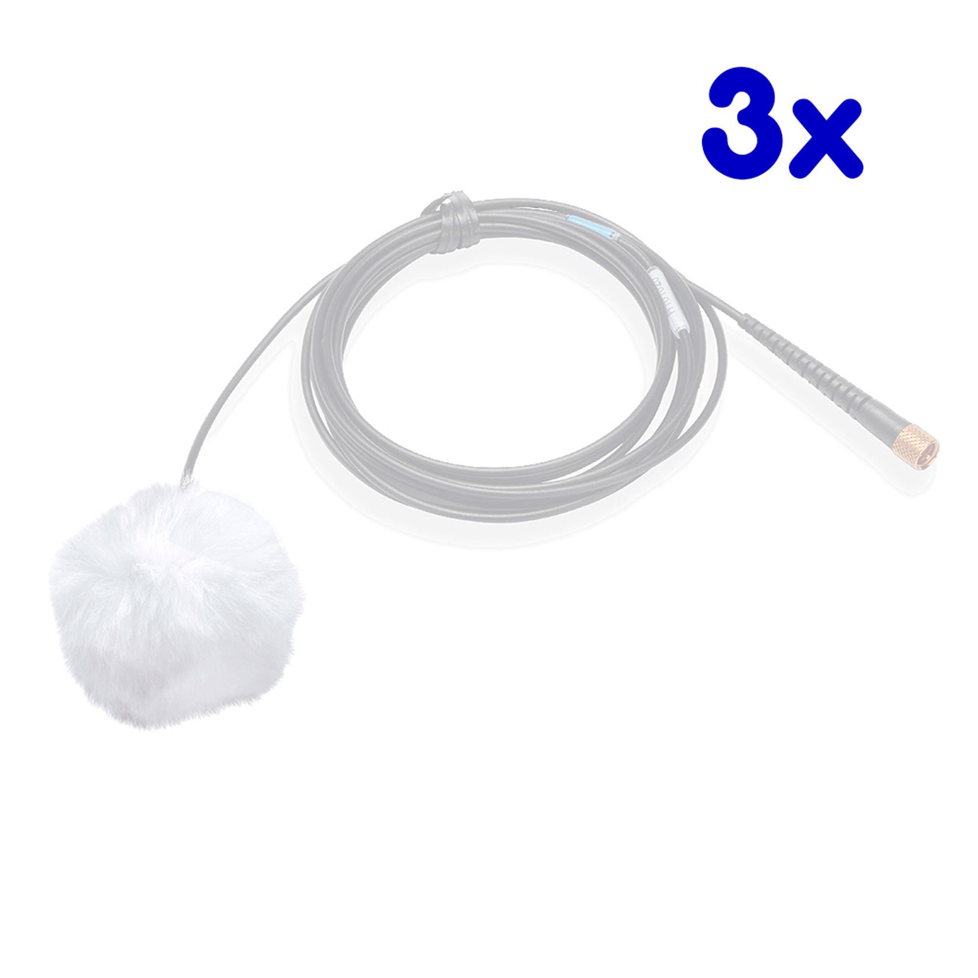 K-Tek ALFW3 AIRO Lavalier Fuzzy Windscreen (White, 3 Pack)