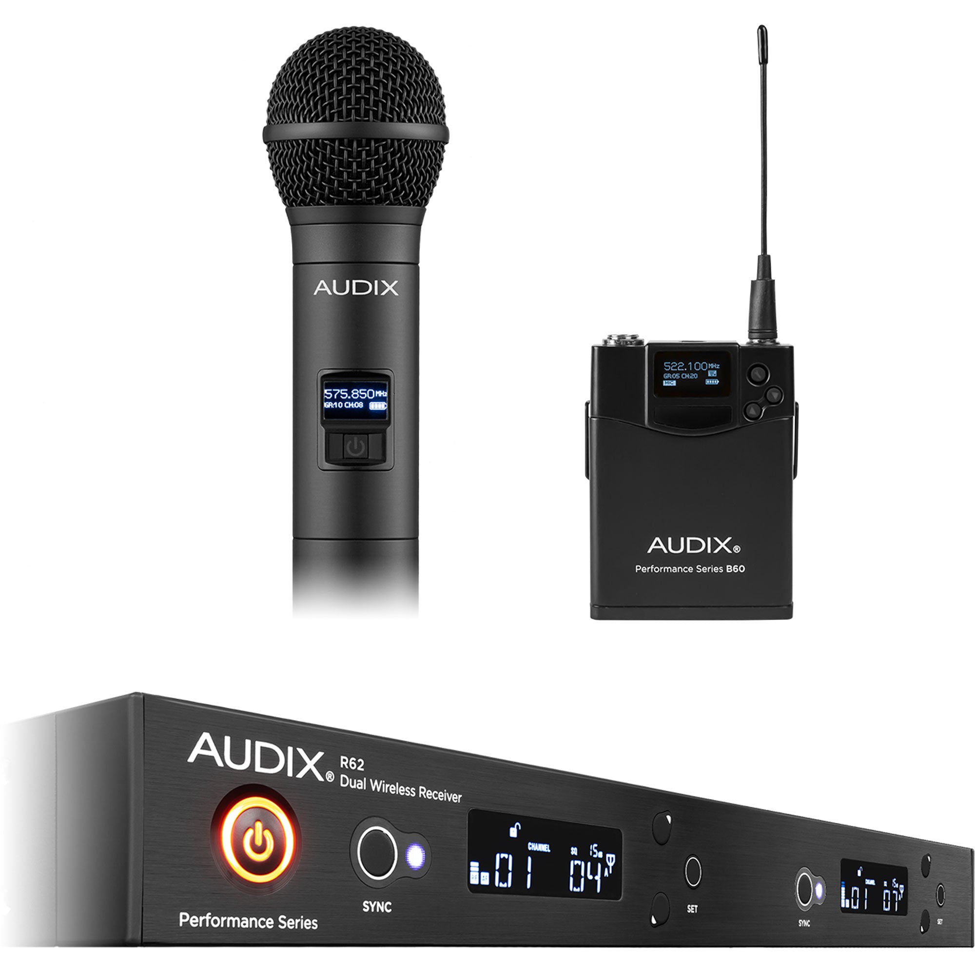 Audix AP62 C2BP Dual-Channel Handheld & Bodypack Combo Wireless Microphone System (522-586 MHz)