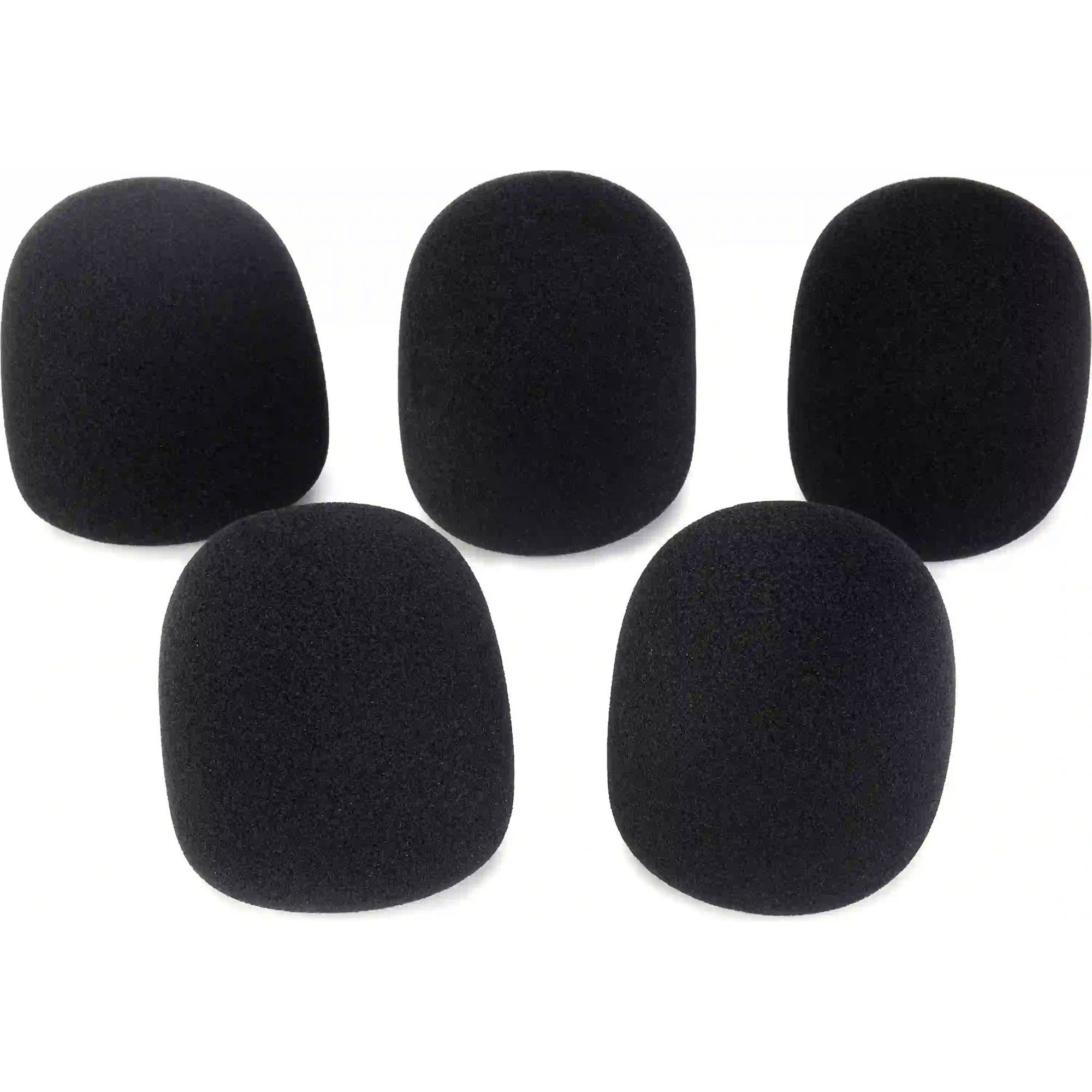 On-Stage ASWS58B5 Foam Windscreen for Handheld Microphones (Black, 5 Pack)