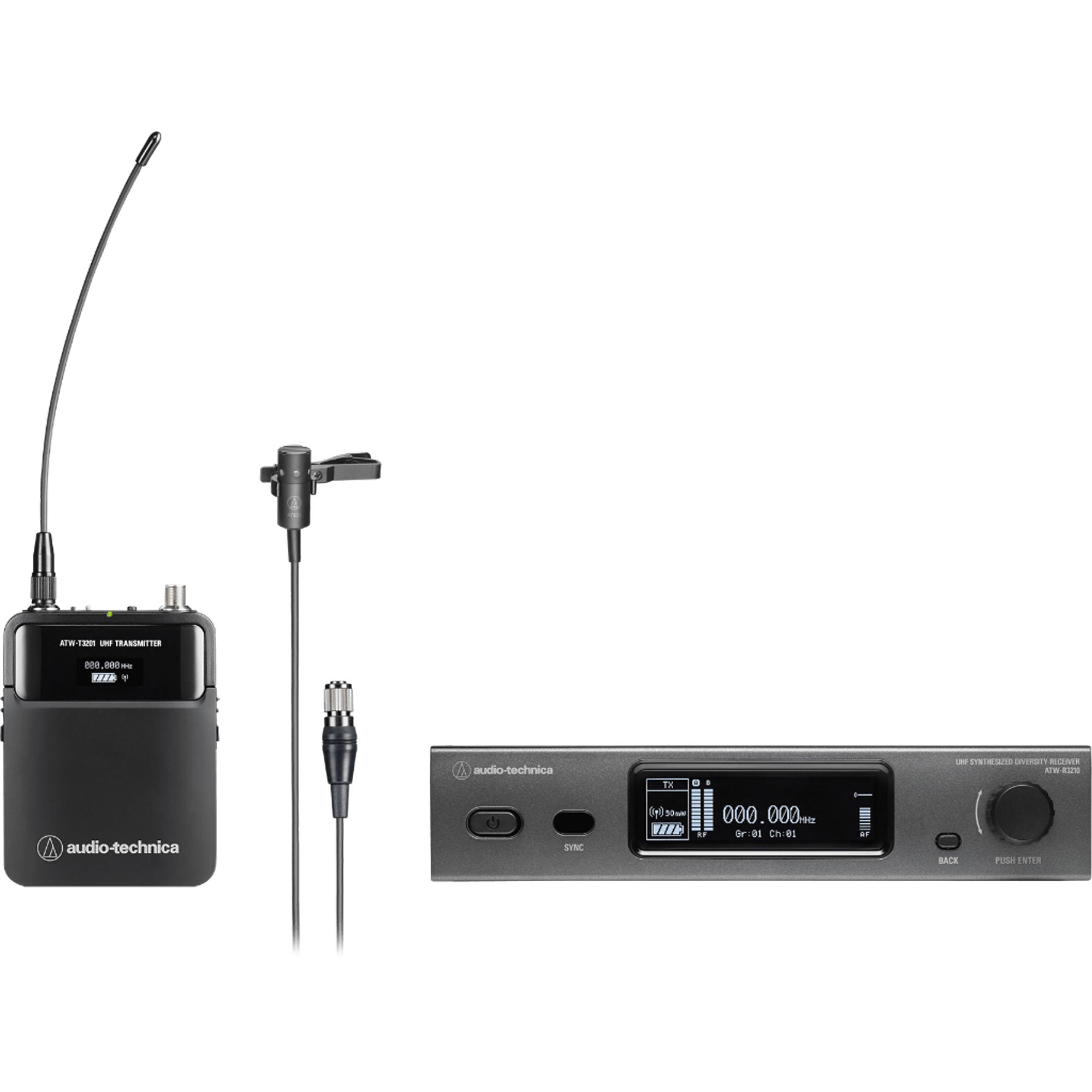 Audio-Technica ATW-3211/831 Lavalier Wireless Microphone System (470-530 MHz)